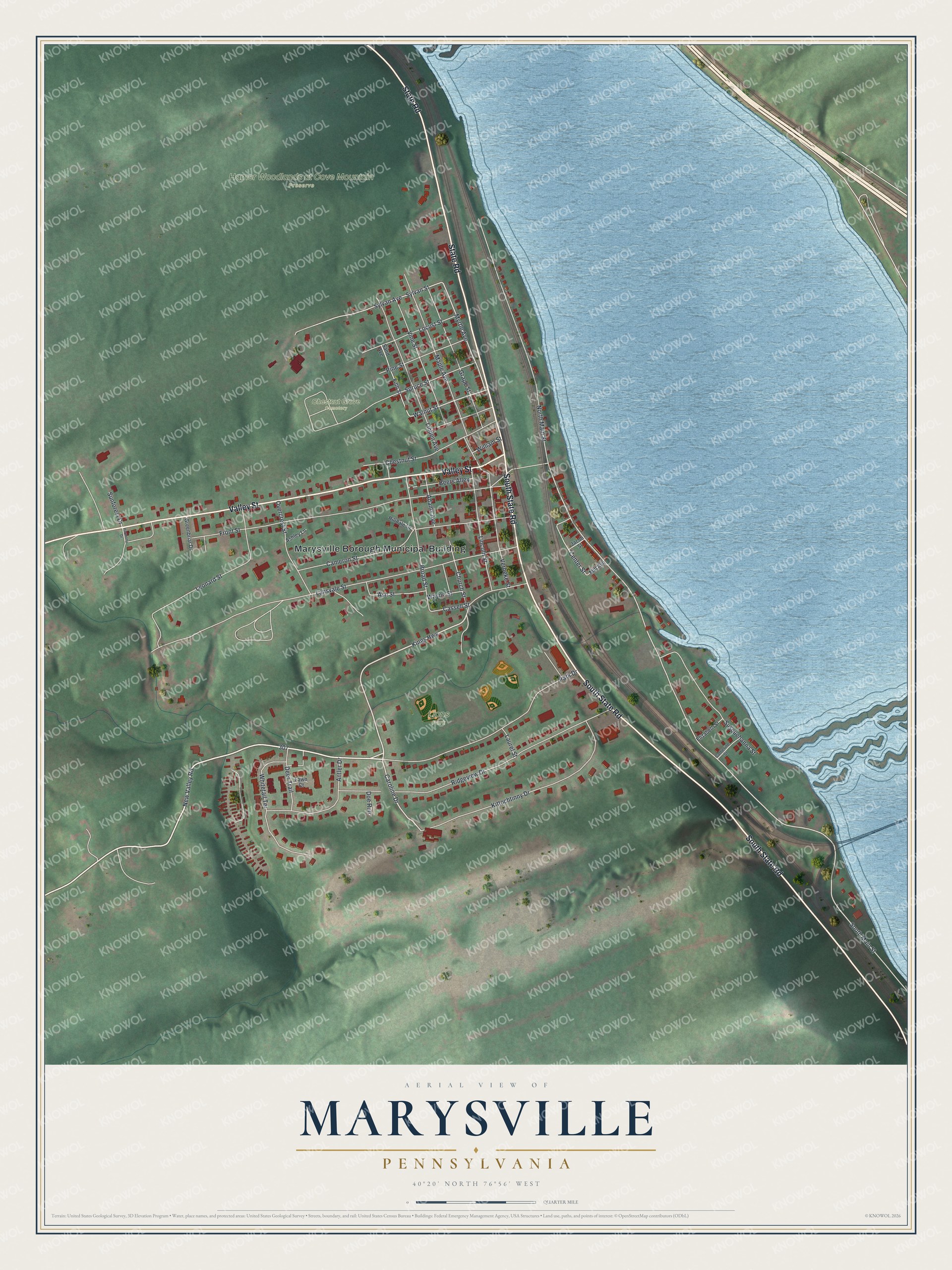 Watermarked full-map preview of Marysville, Pennsylvania