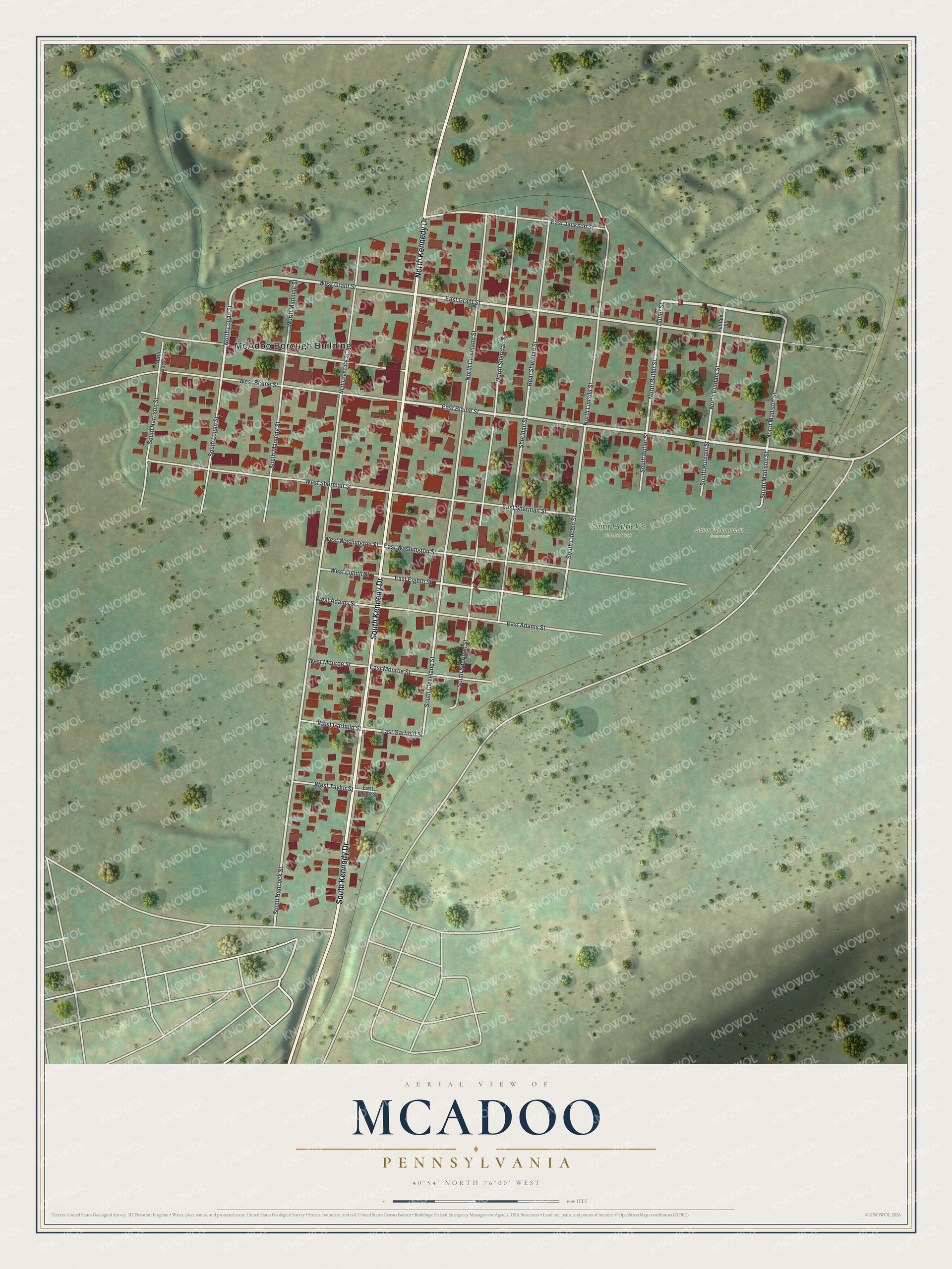 Watermarked full-map preview of McAdoo, Pennsylvania