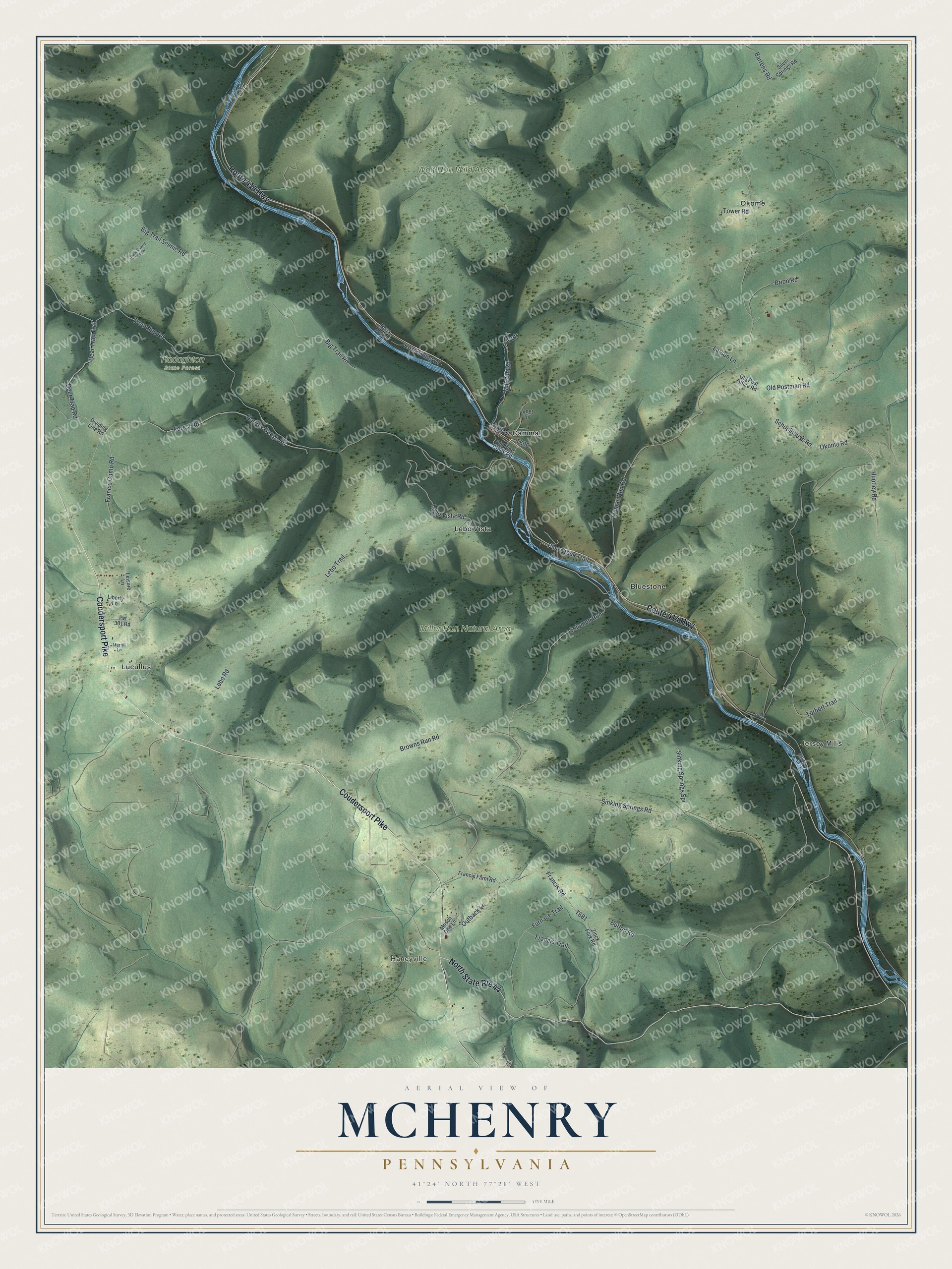 Watermarked full-map preview of McHenry, Pennsylvania
