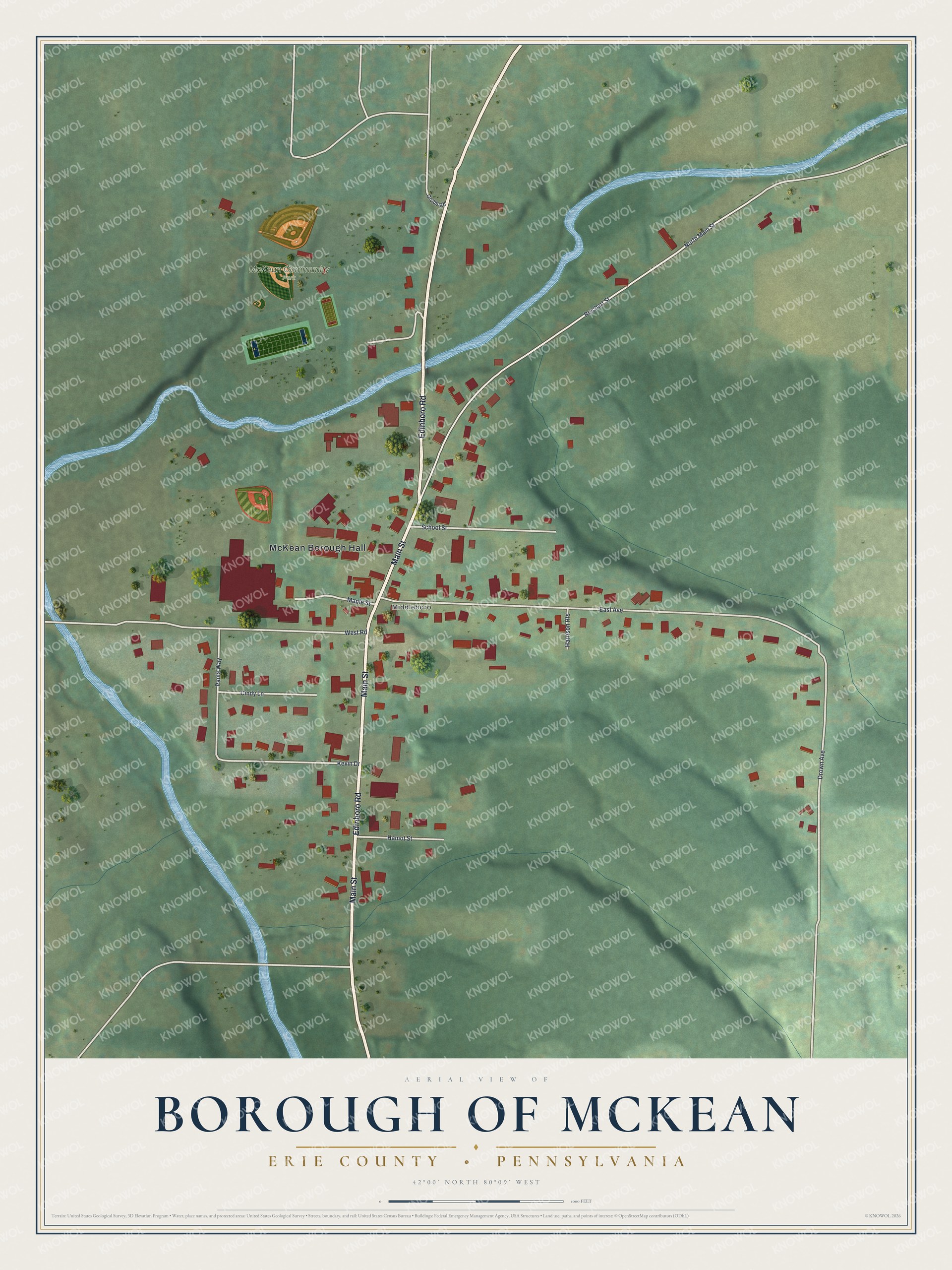 Watermarked full-map preview of Borough of McKean, Pennsylvania