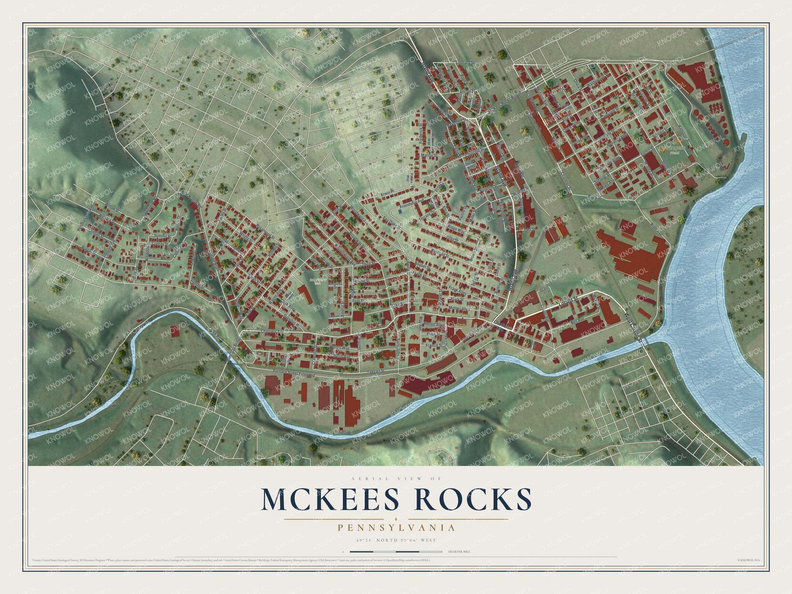 Watermarked full-map preview of McKees Rocks, Pennsylvania