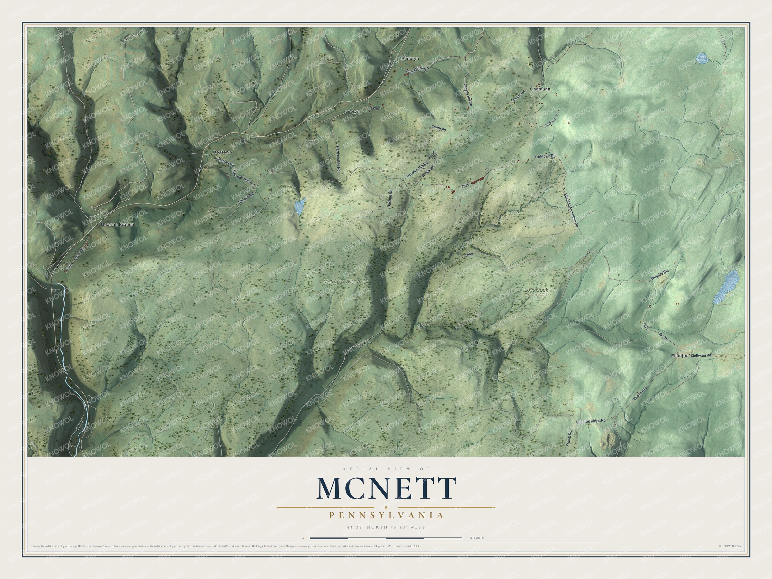 Watermarked full-map preview of McNett, Pennsylvania
