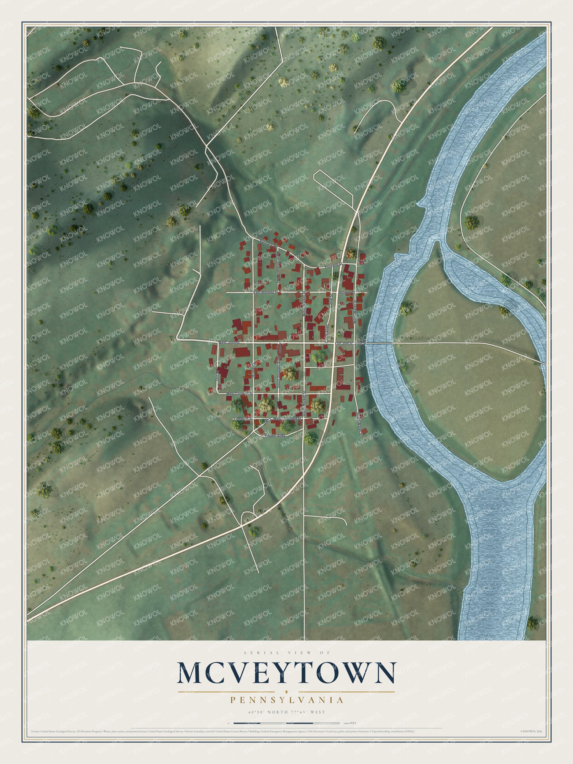 Watermarked full-map preview of McVeytown, Pennsylvania