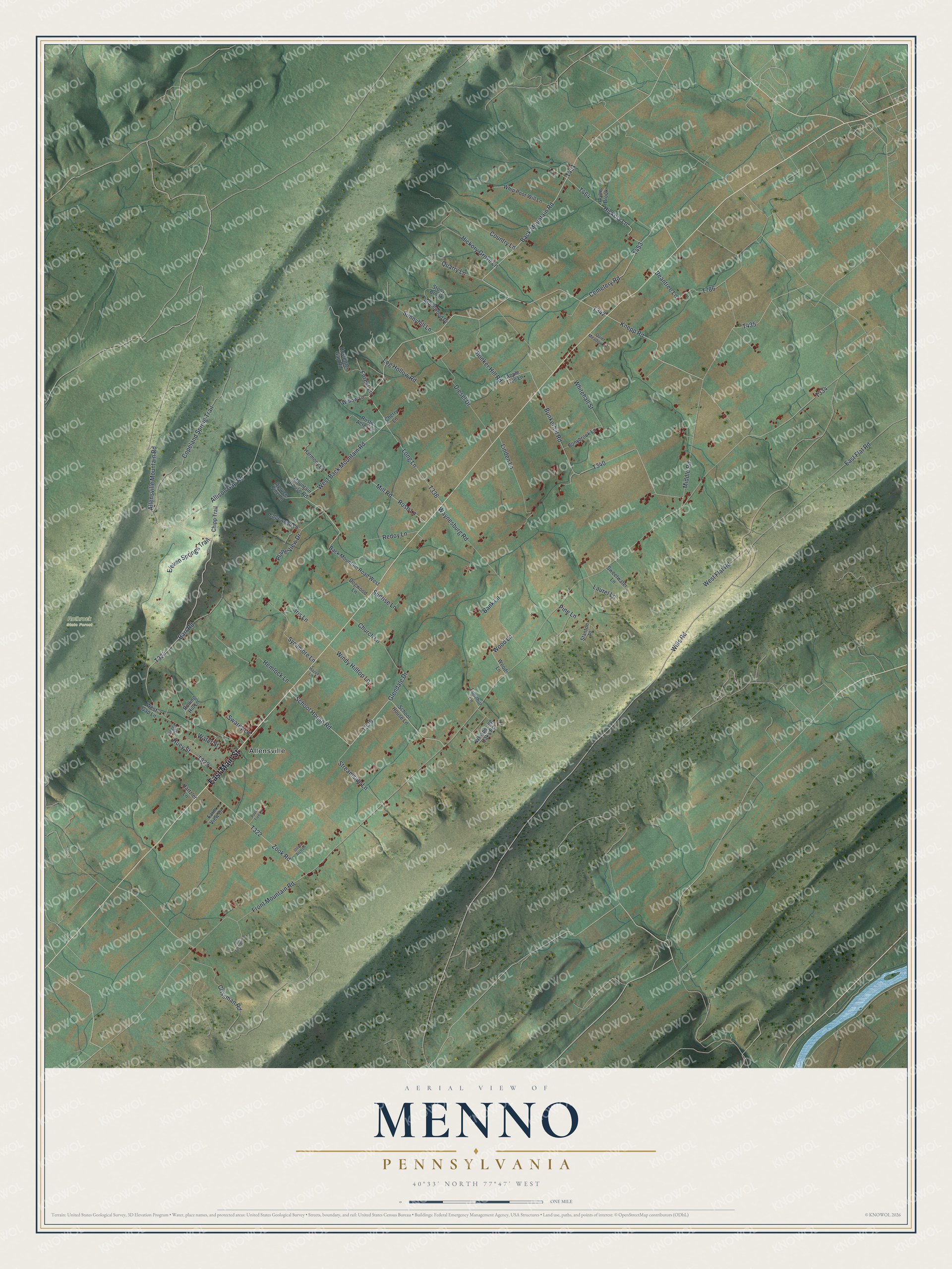 Watermarked full-map preview of Menno, Pennsylvania