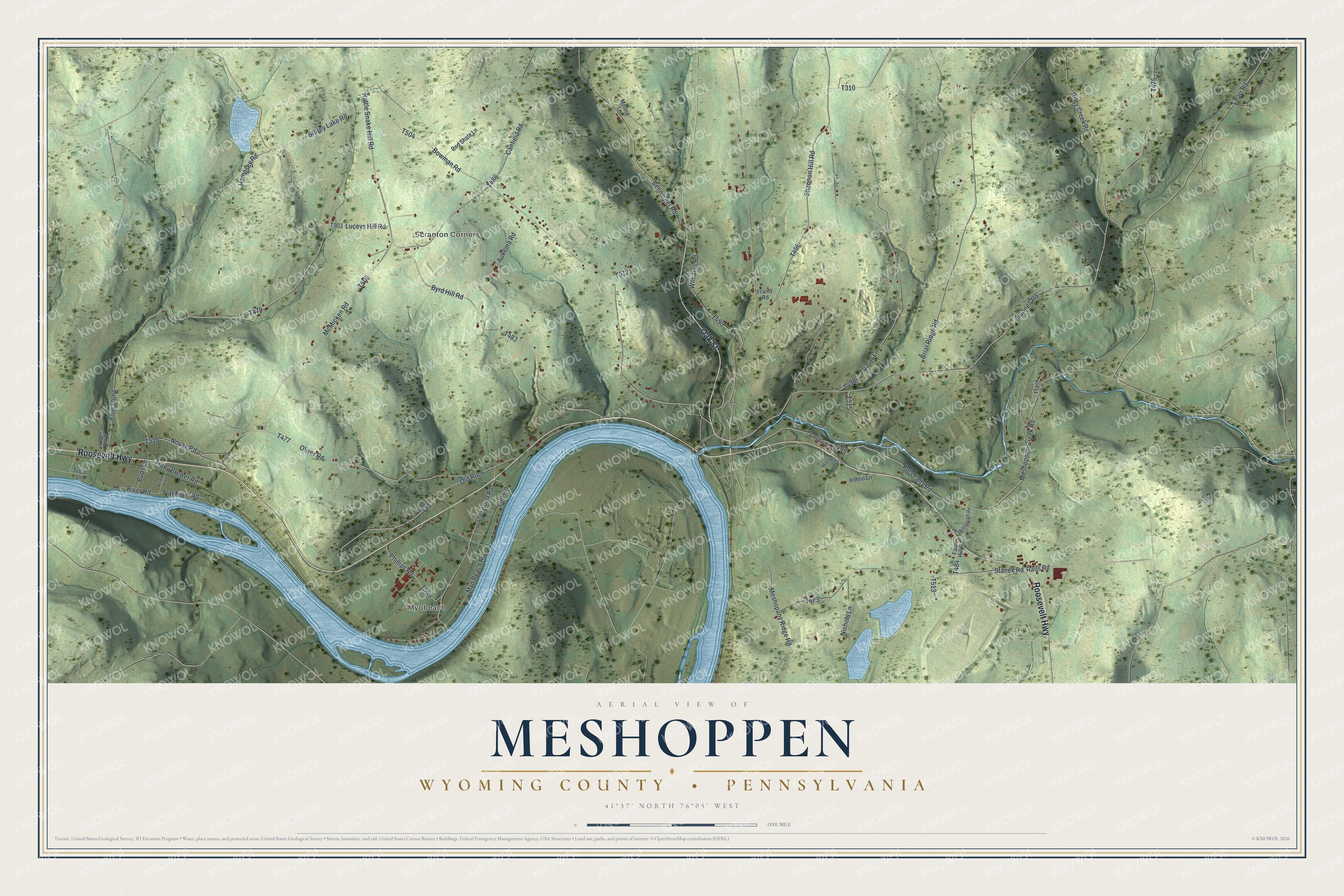 Watermarked full-map preview of Meshoppen, Pennsylvania