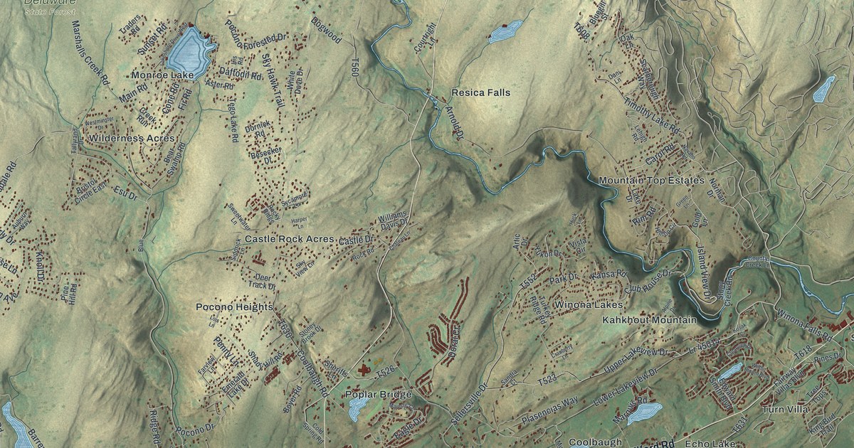 Map of Middle Smithfield, Pennsylvania in 2026