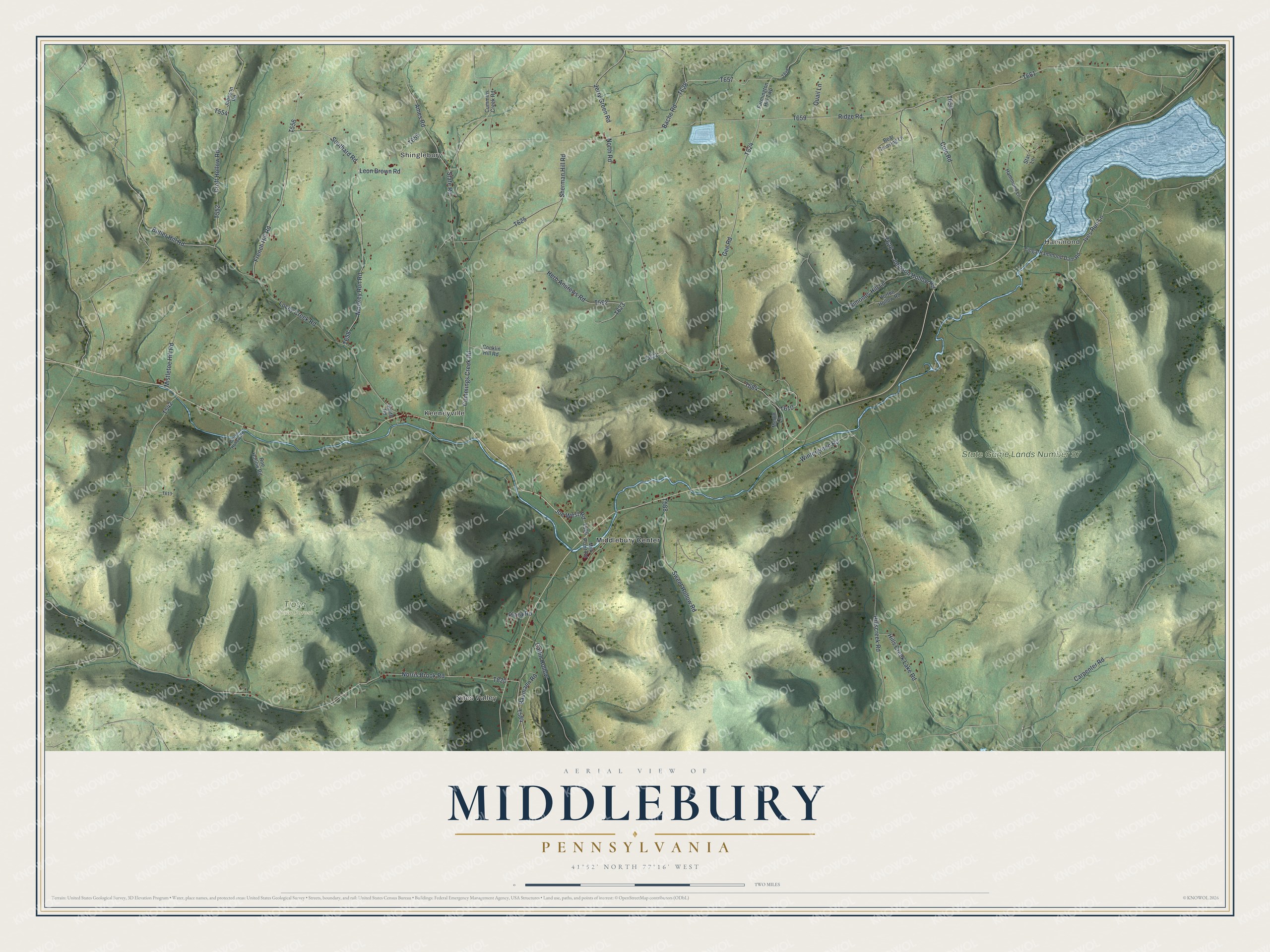 Watermarked full-map preview of Middlebury, Pennsylvania