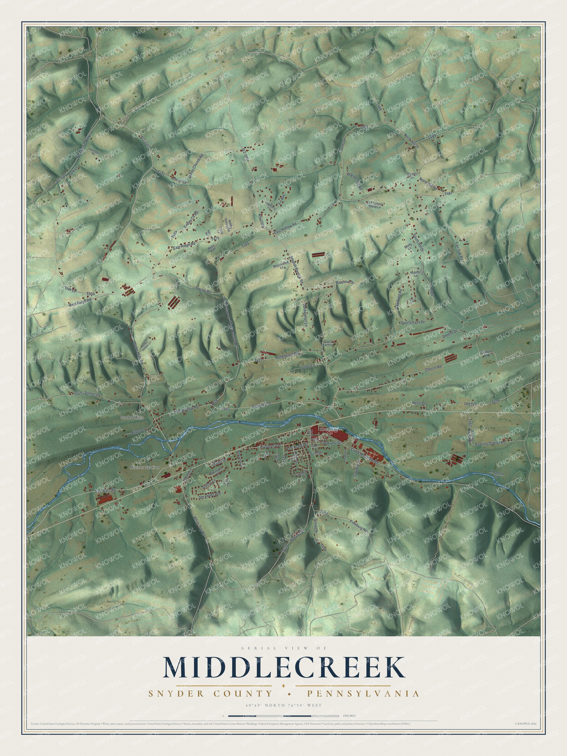 Watermarked full-map preview of Middlecreek, Pennsylvania
