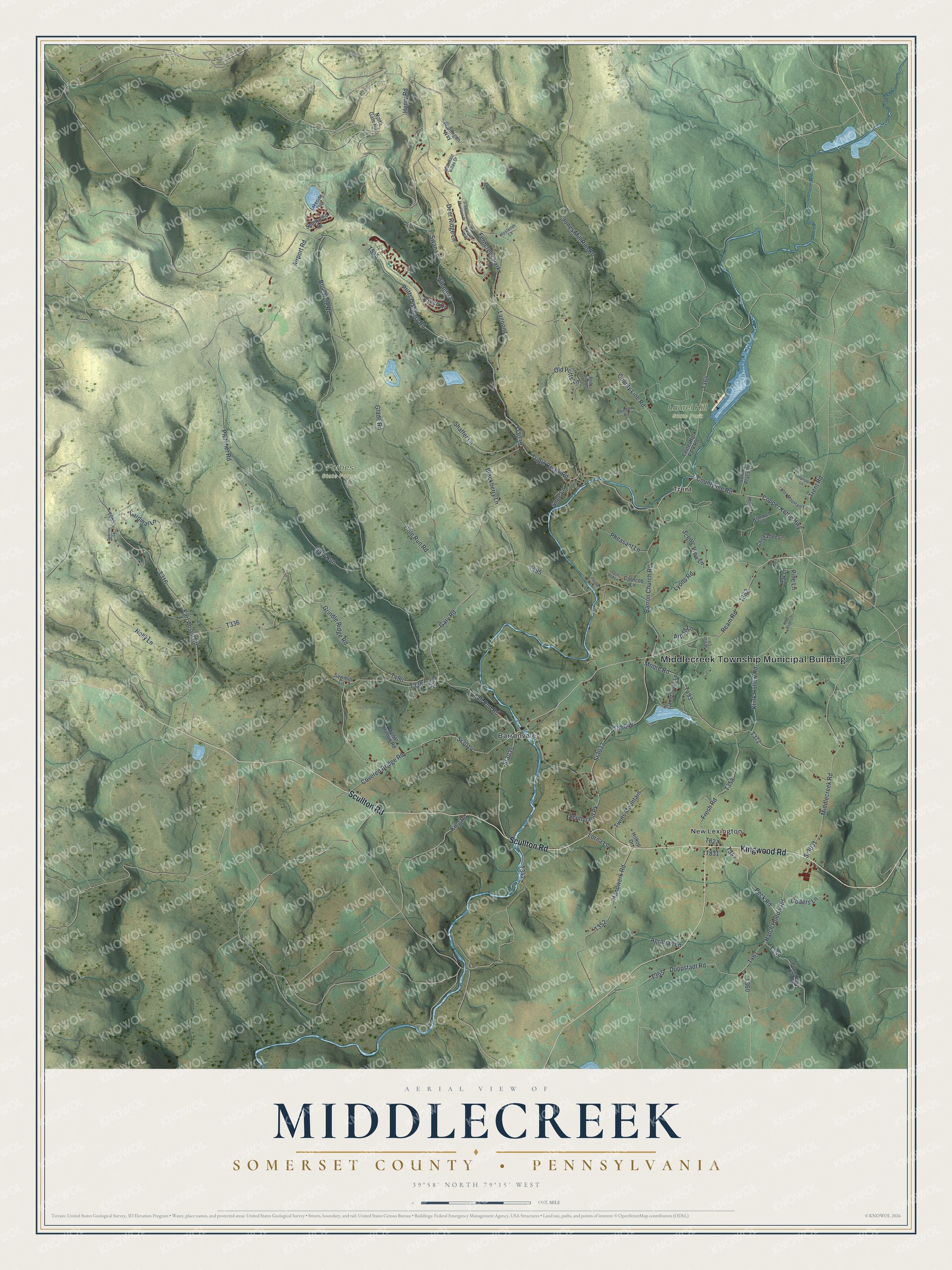Watermarked full-map preview of Middlecreek, Pennsylvania
