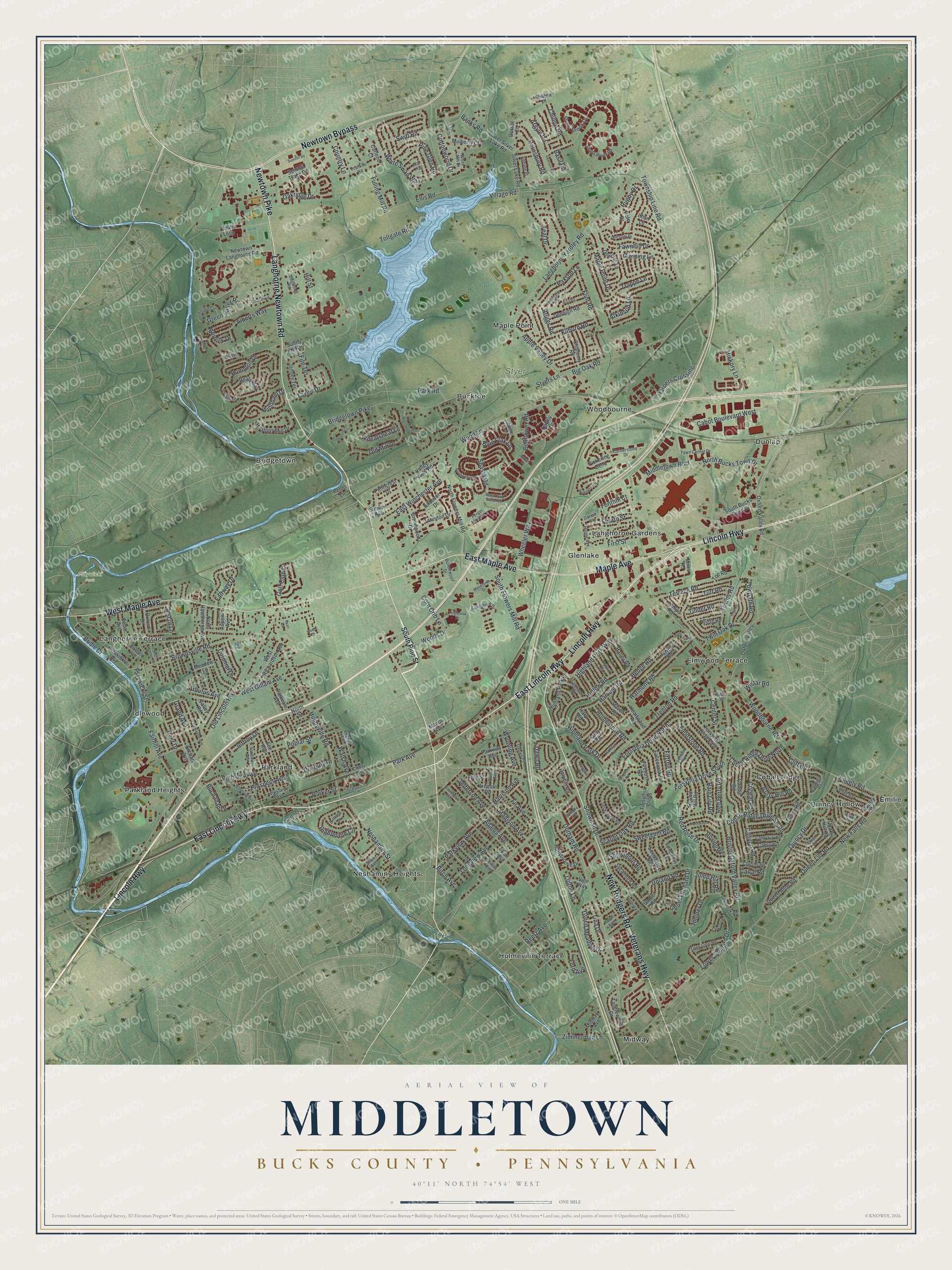 Watermarked full-map preview of Middletown, Pennsylvania
