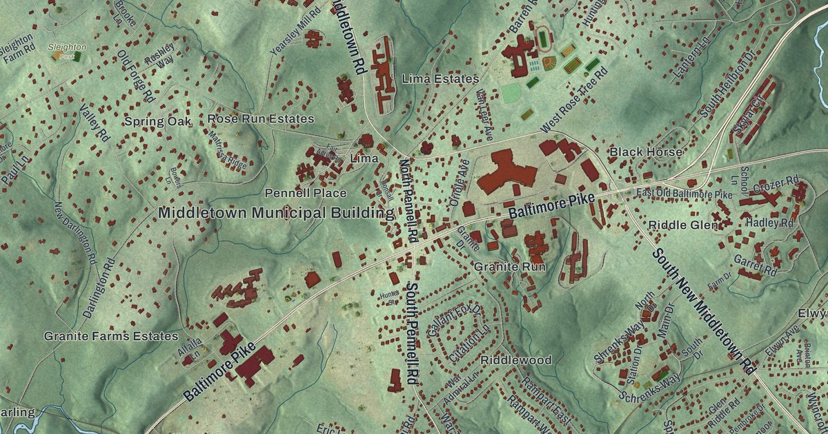 Map of Middletown, Delaware County, Pennsylvania in 2026