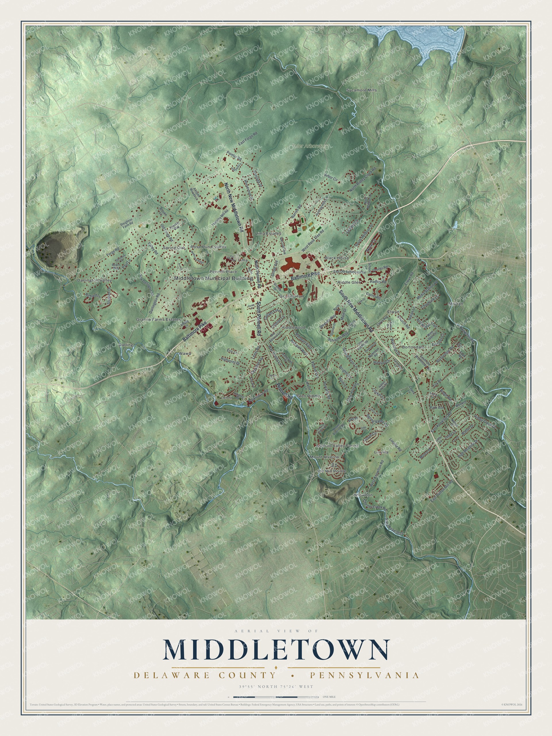 Watermarked full-map preview of Middletown, Pennsylvania