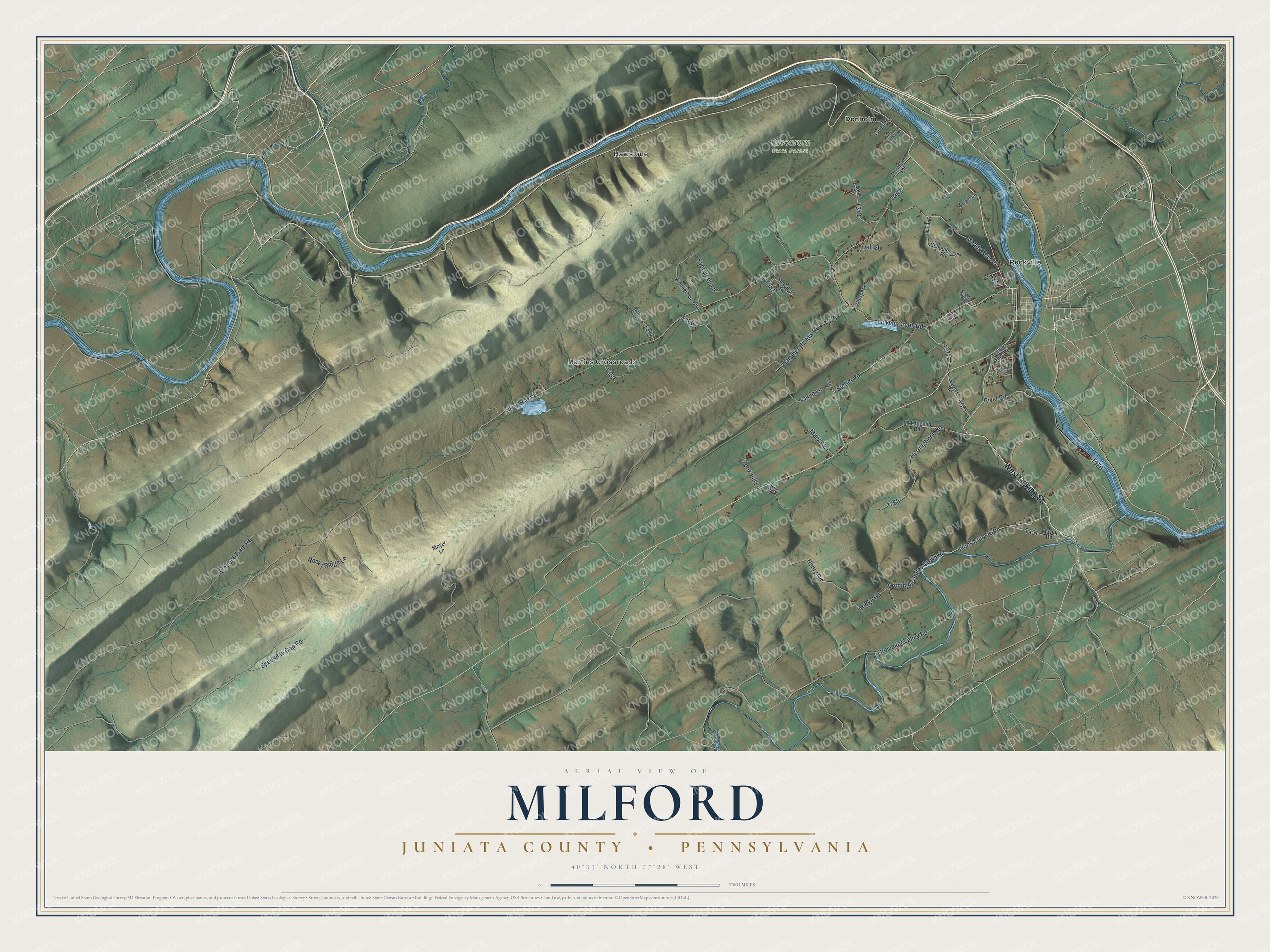 Watermarked full-map preview of Milford, Pennsylvania