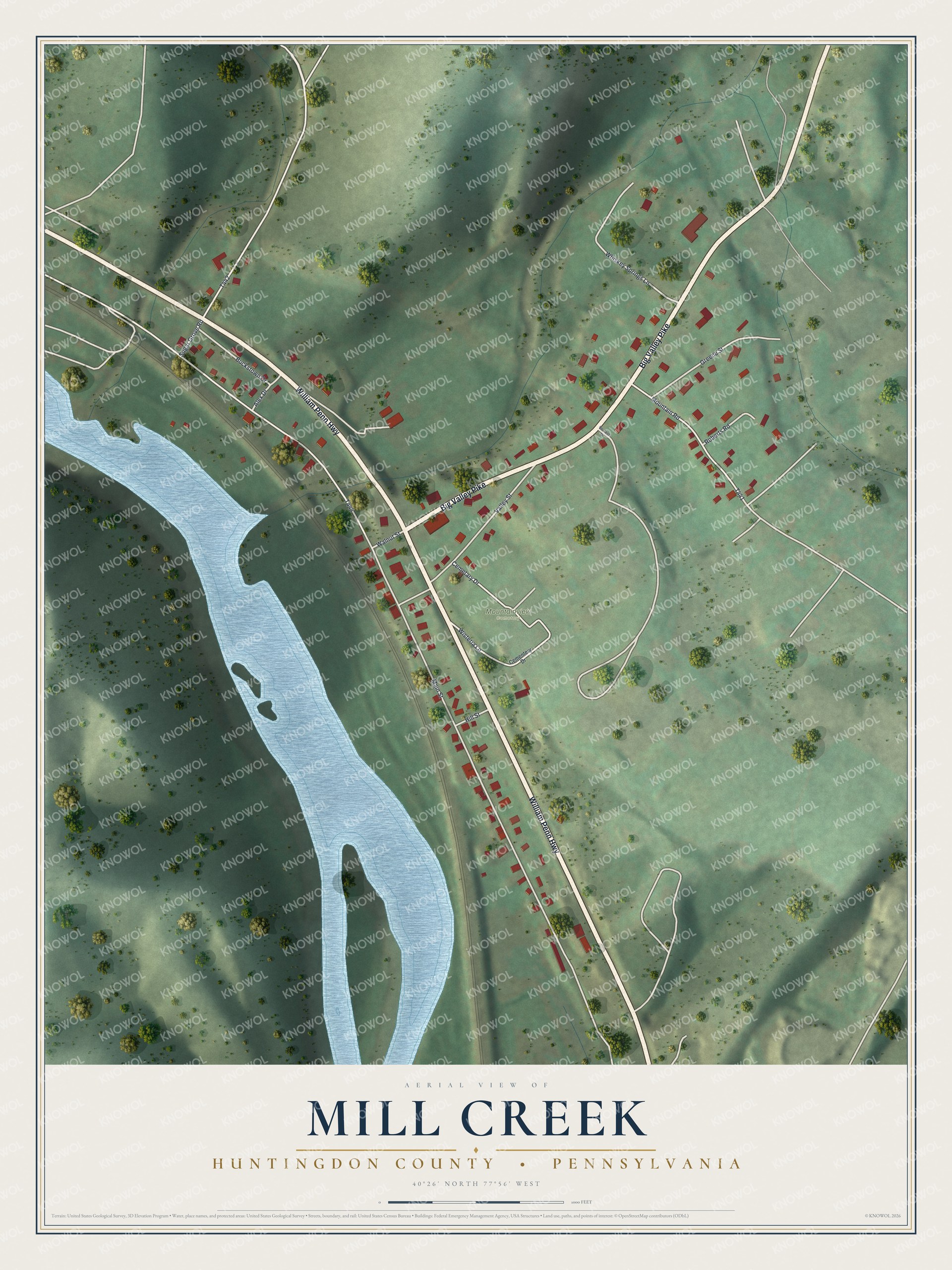 Watermarked full-map preview of Mill Creek, Pennsylvania