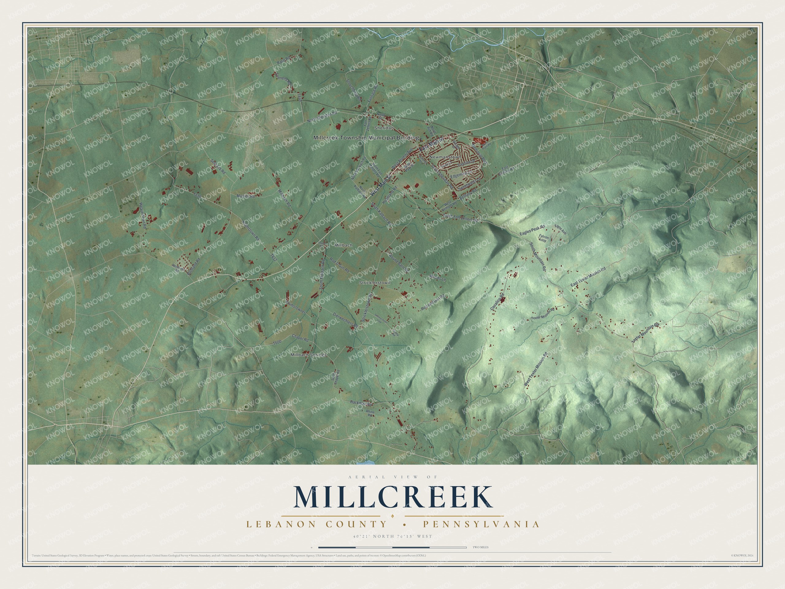 Watermarked full-map preview of Millcreek, Pennsylvania