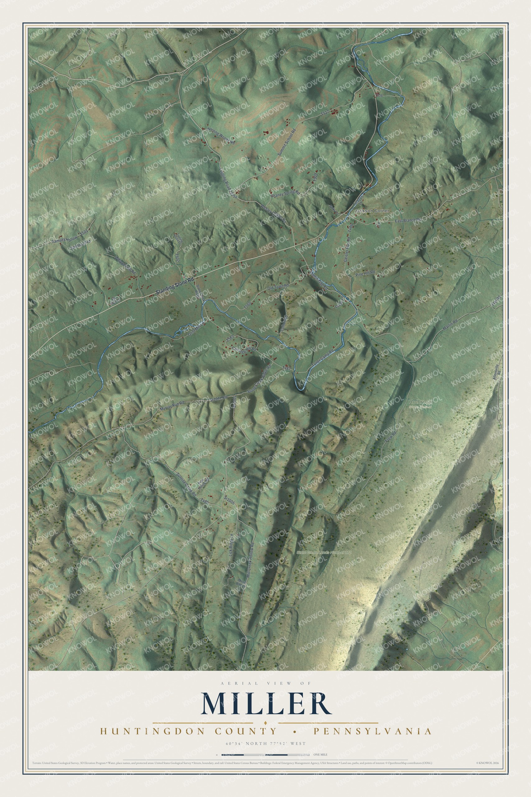 Watermarked full-map preview of Miller, Pennsylvania