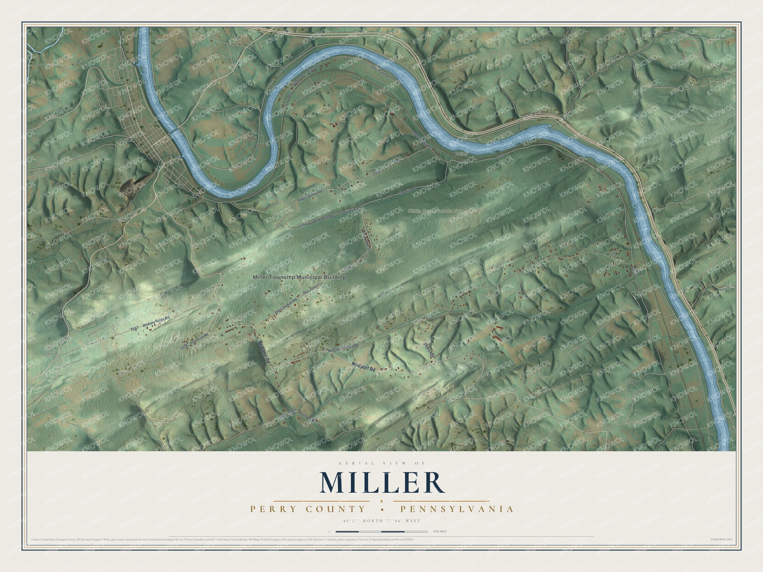 Watermarked full-map preview of Miller, Pennsylvania