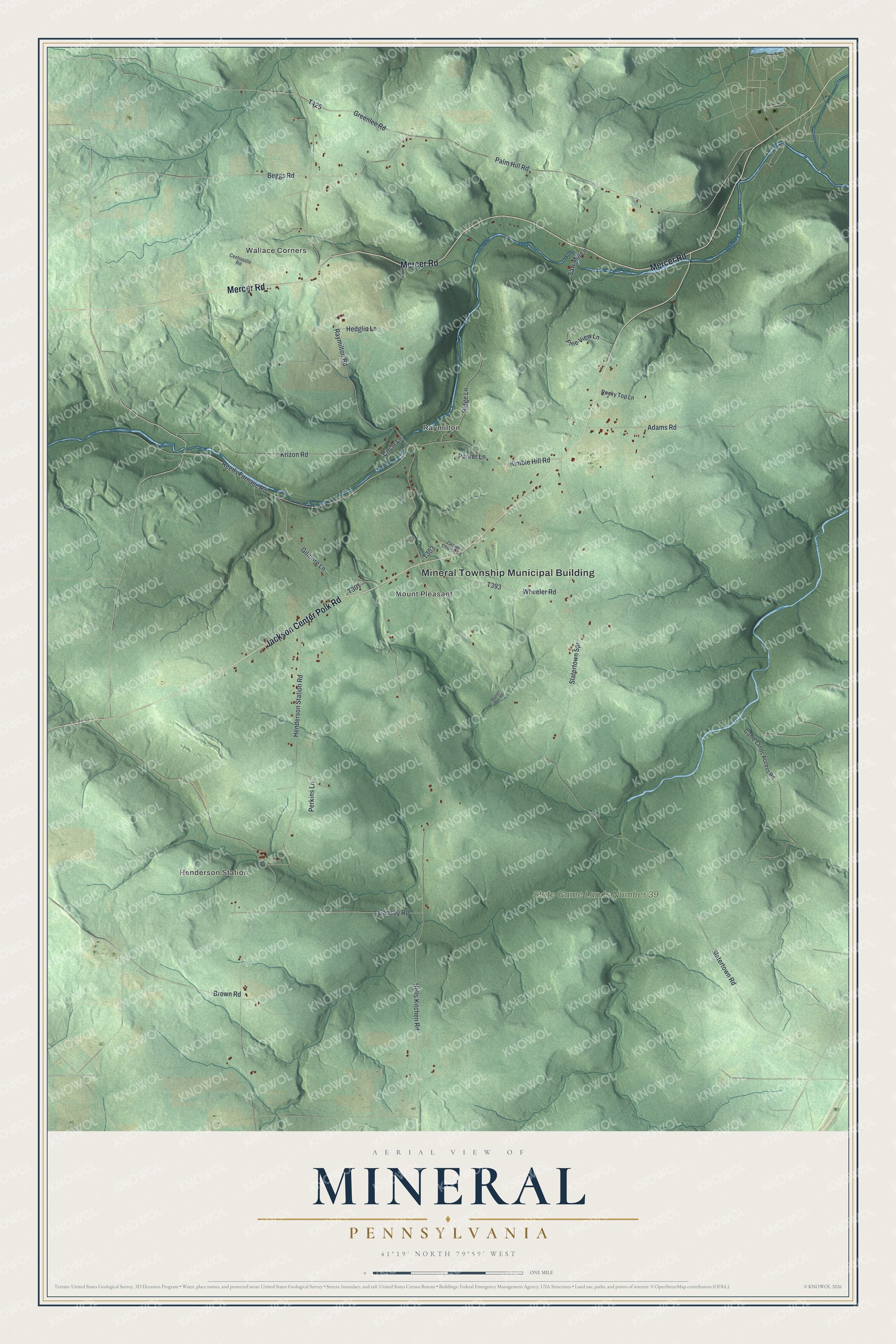 Watermarked full-map preview of Mineral, Pennsylvania