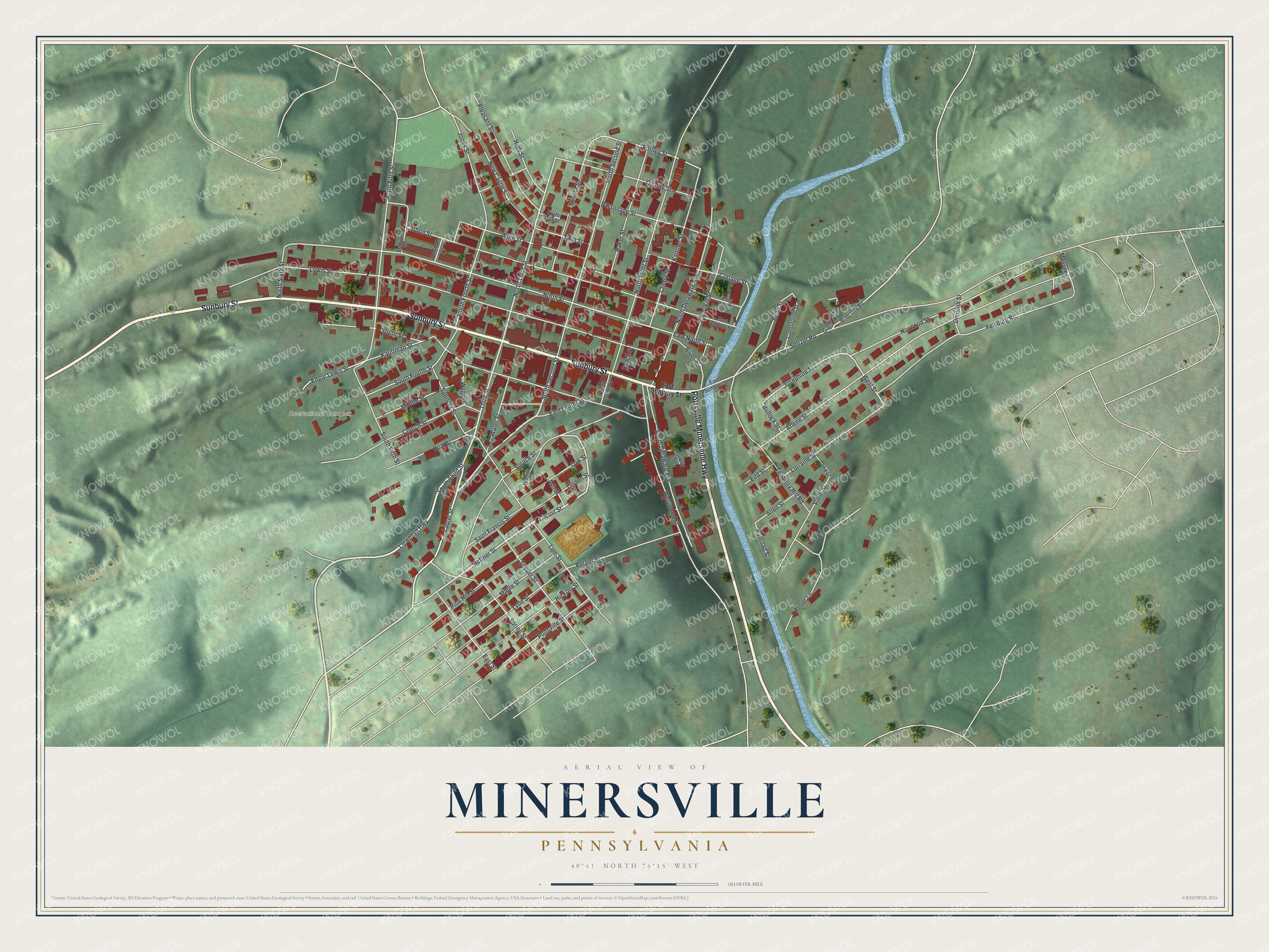 Watermarked full-map preview of Minersville, Pennsylvania