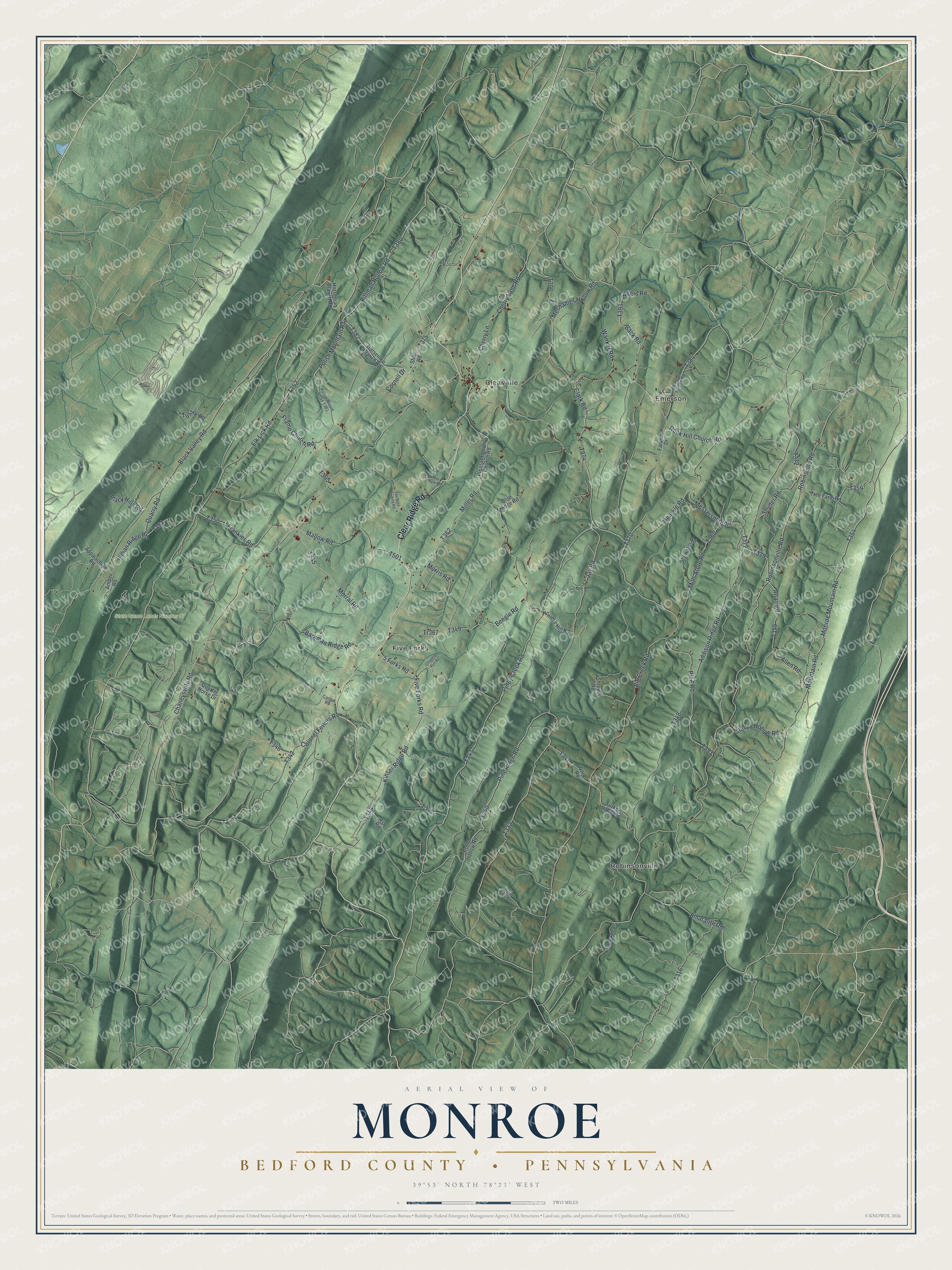 Watermarked full-map preview of Monroe, Pennsylvania