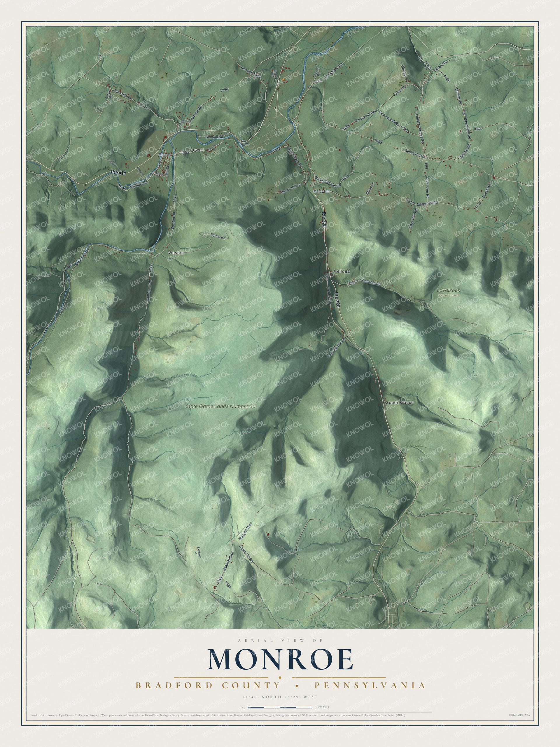 Watermarked full-map preview of Monroe, Pennsylvania