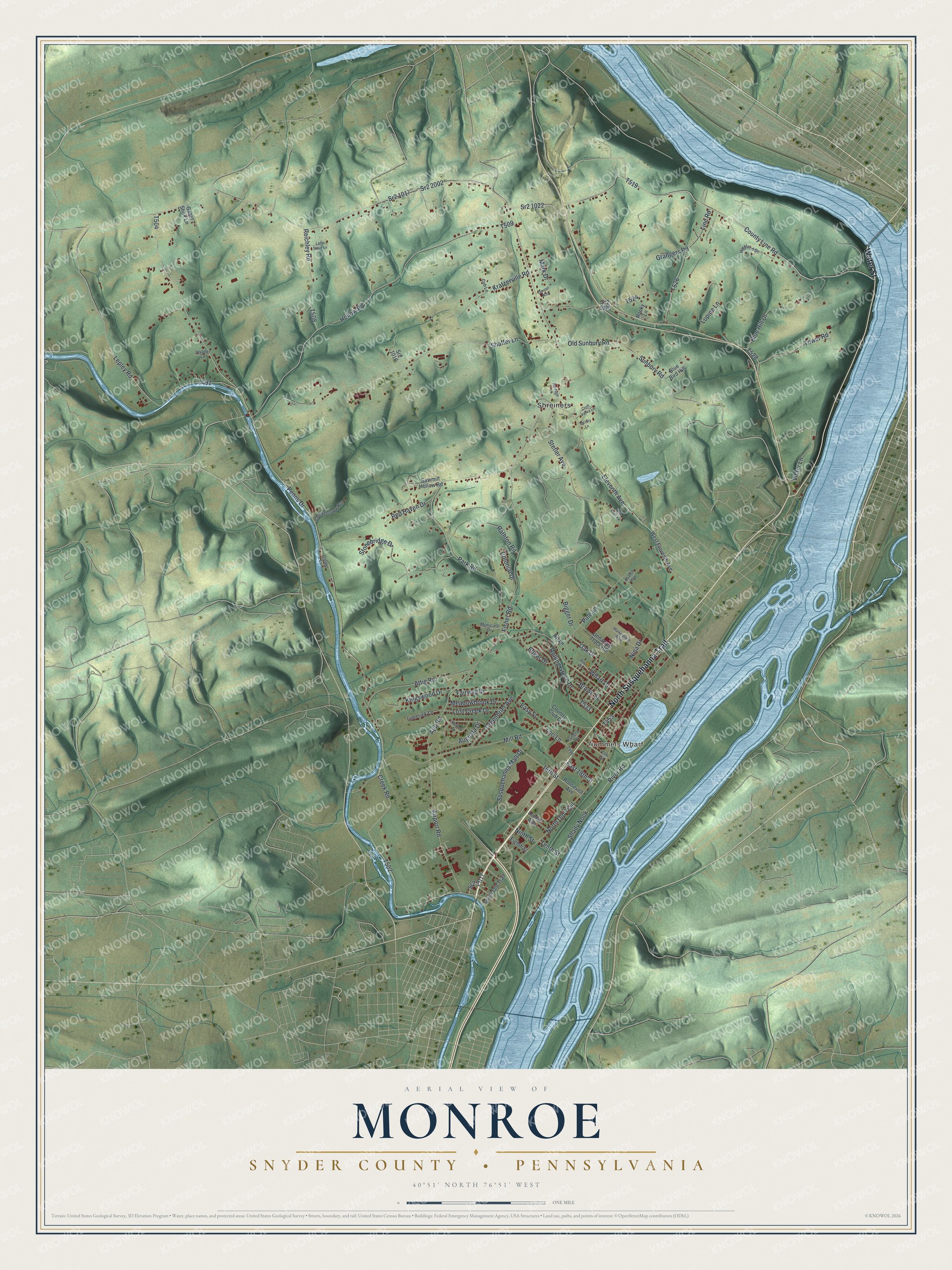 Watermarked full-map preview of Monroe, Pennsylvania
