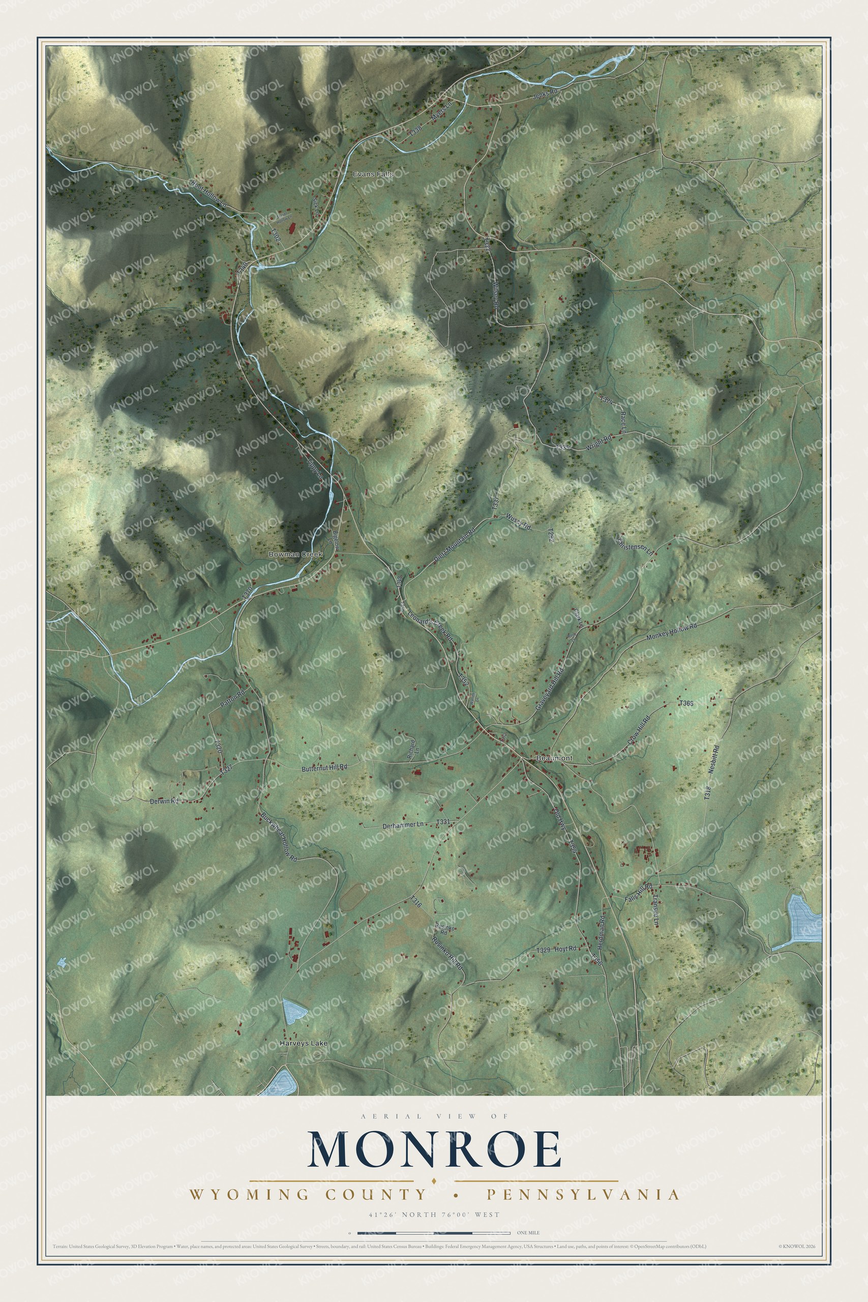 Watermarked full-map preview of Monroe, Pennsylvania