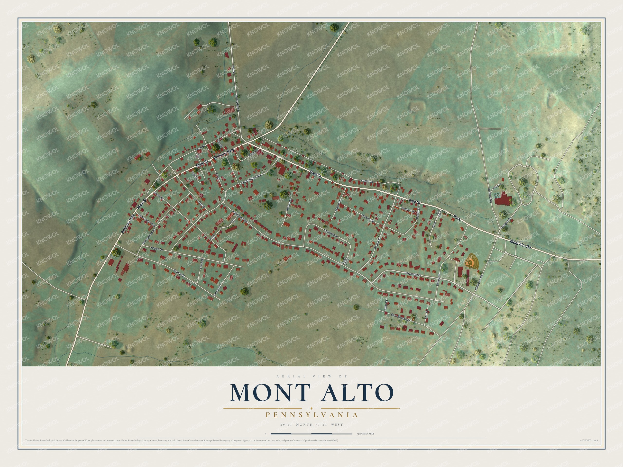 Watermarked full-map preview of Mont Alto, Pennsylvania