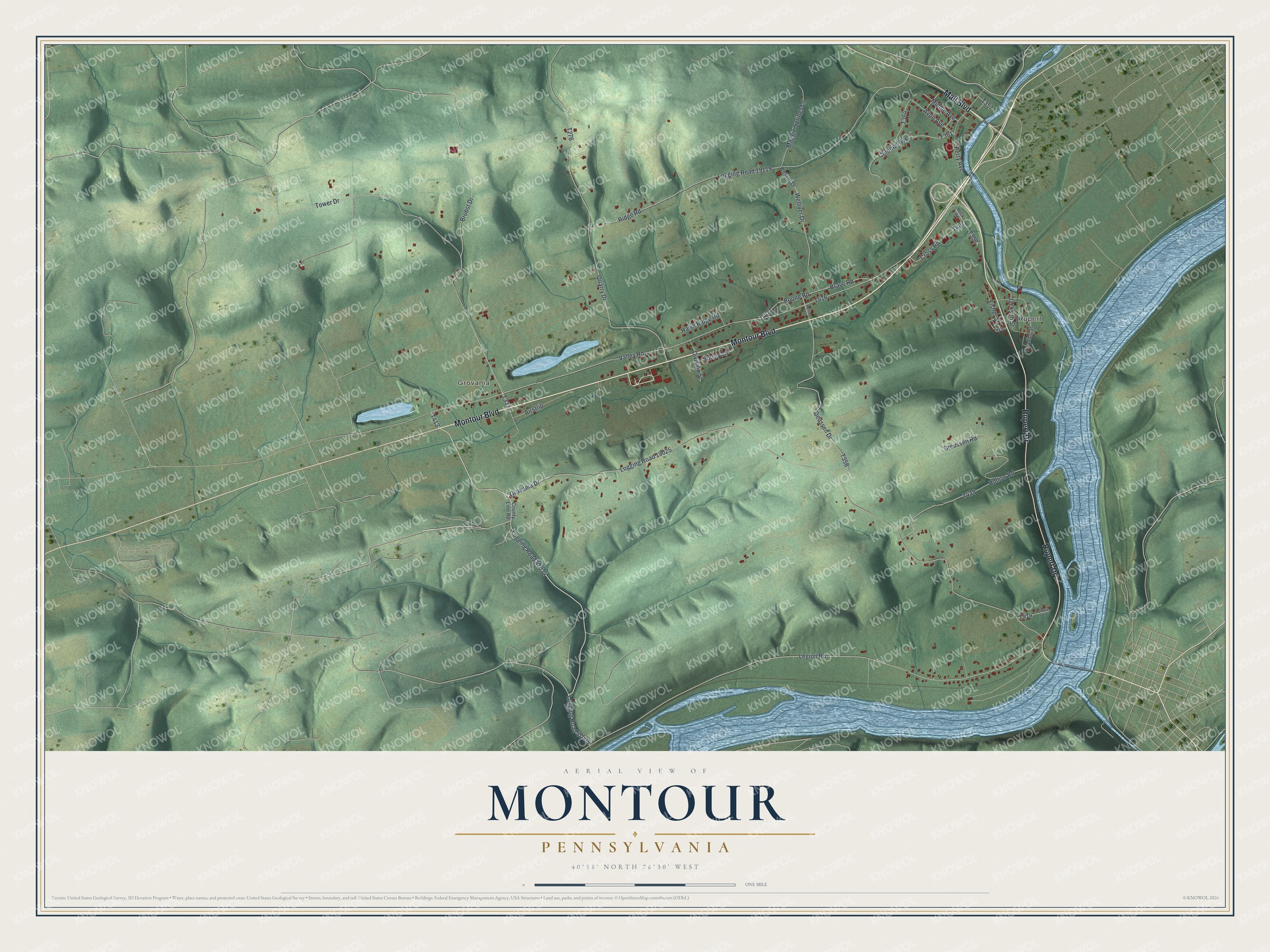 Watermarked full-map preview of Montour, Pennsylvania