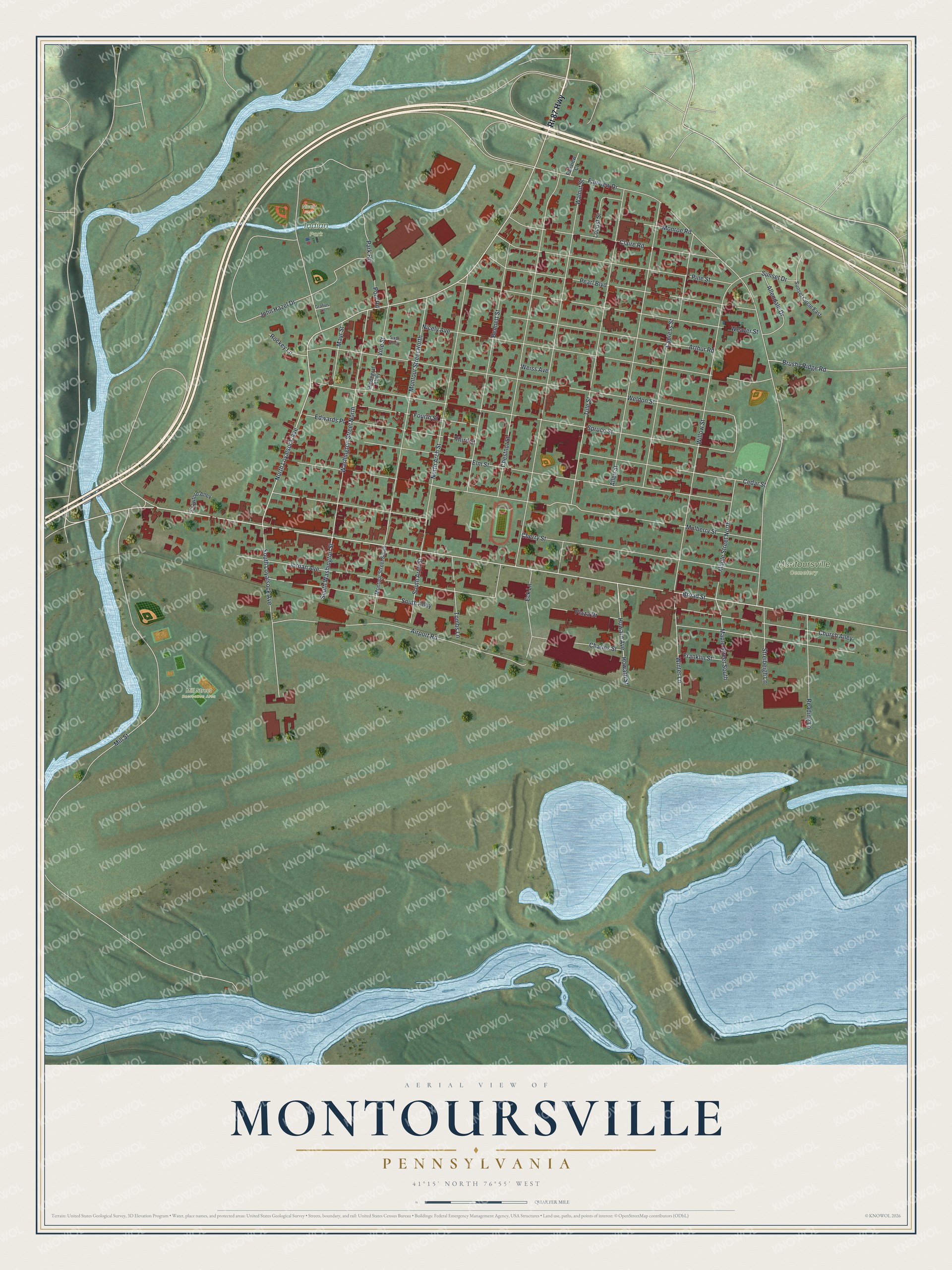 Watermarked full-map preview of Montoursville, Pennsylvania