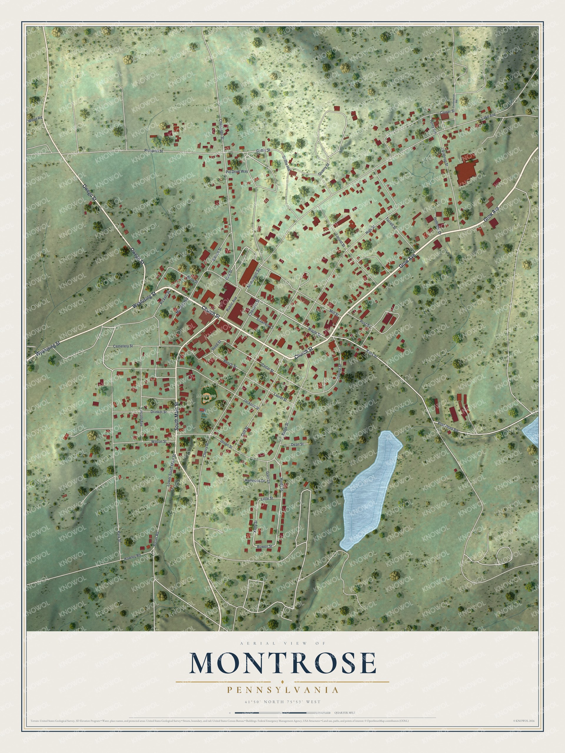 Watermarked full-map preview of Montrose, Pennsylvania
