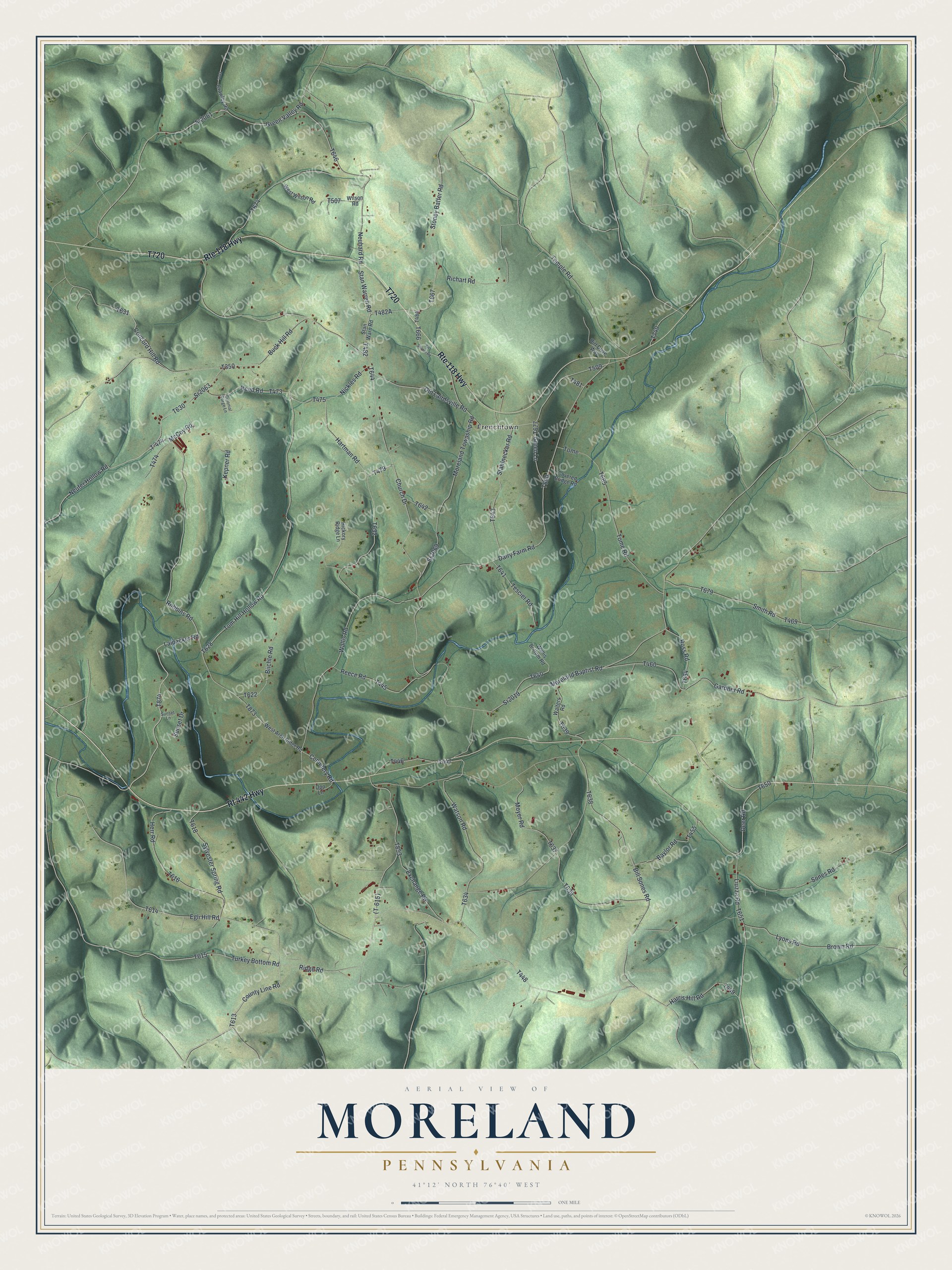 Watermarked full-map preview of Moreland, Pennsylvania