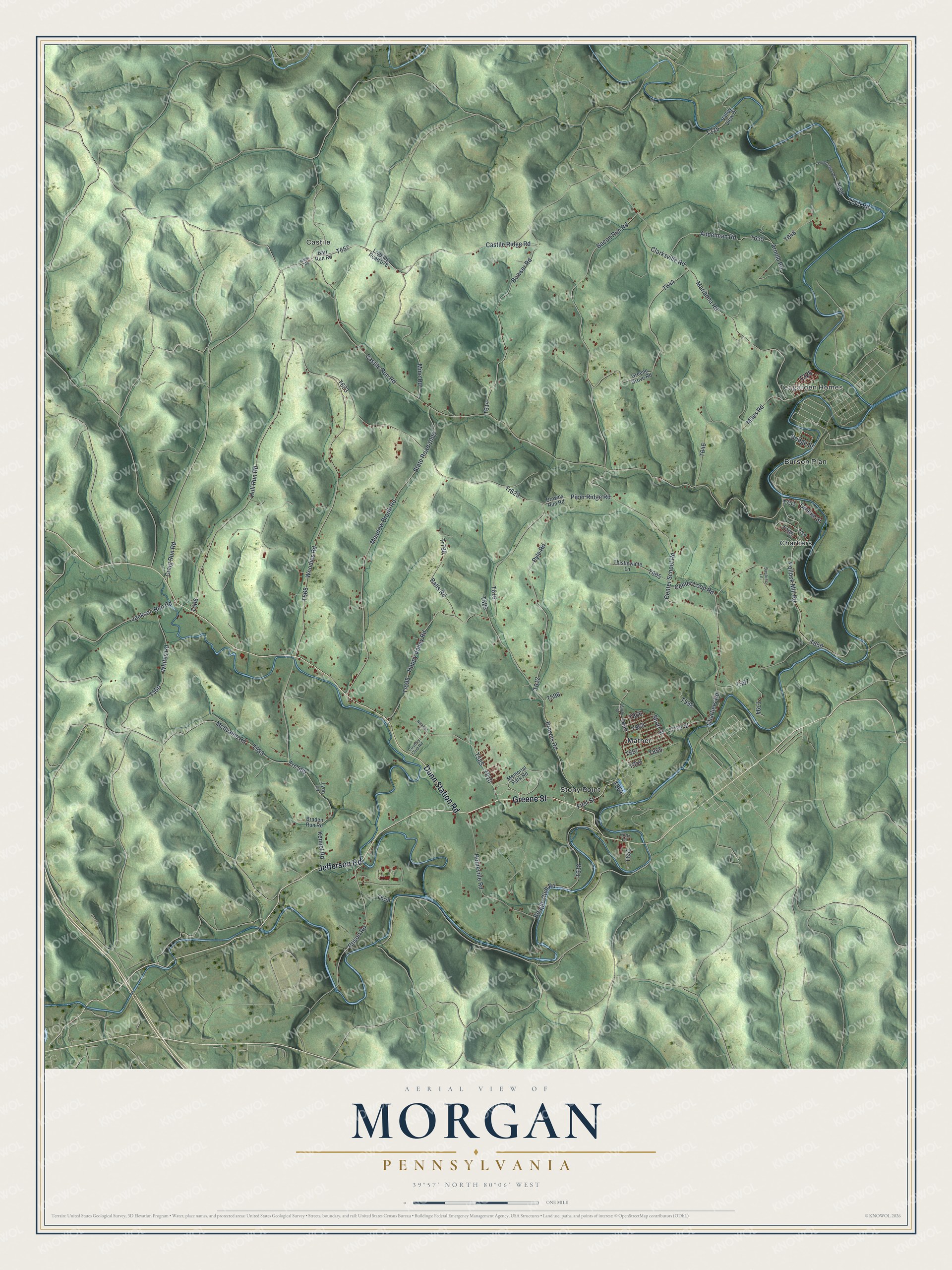 Watermarked full-map preview of Morgan, Pennsylvania