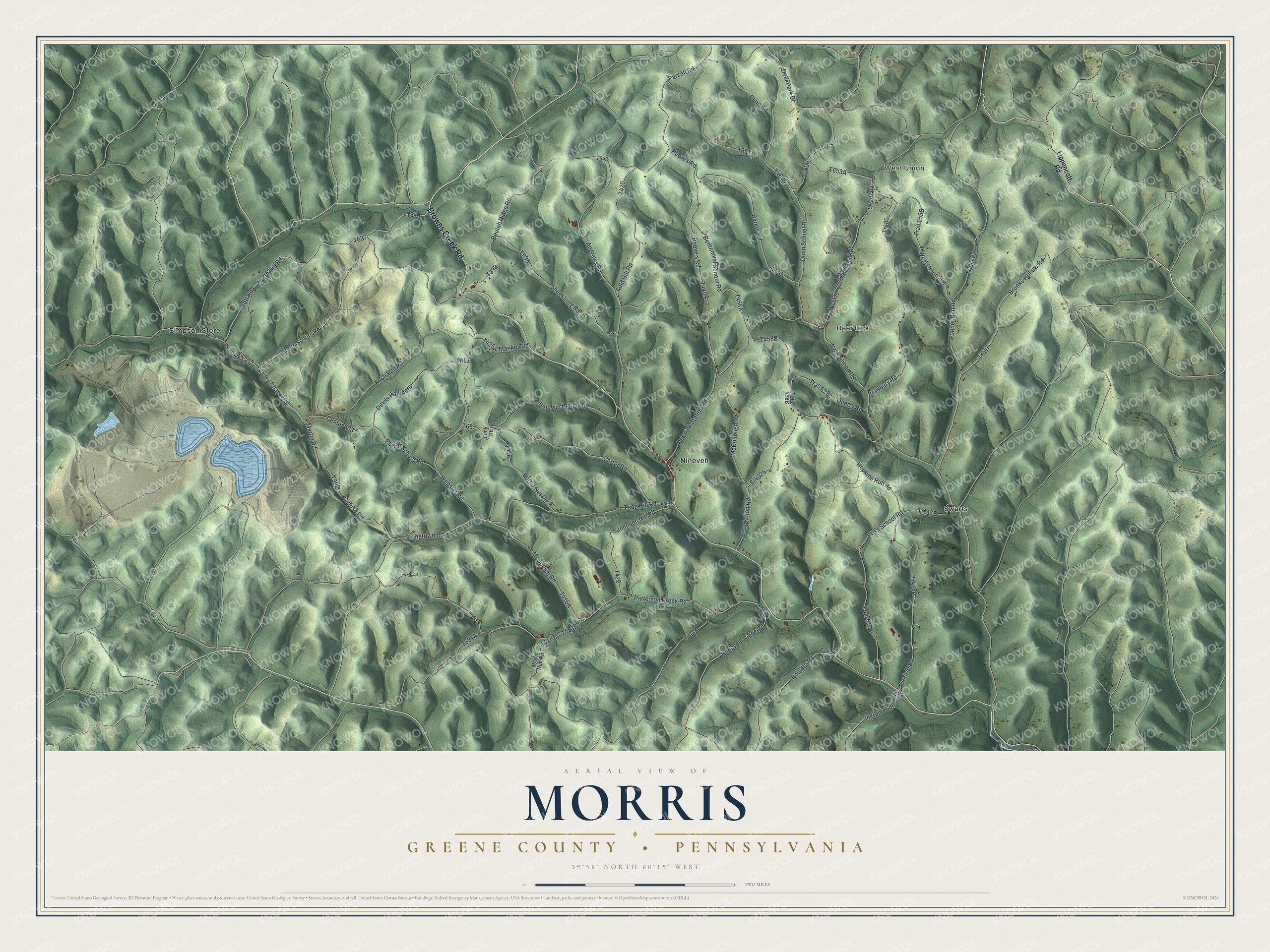 Watermarked full-map preview of Morris, Pennsylvania