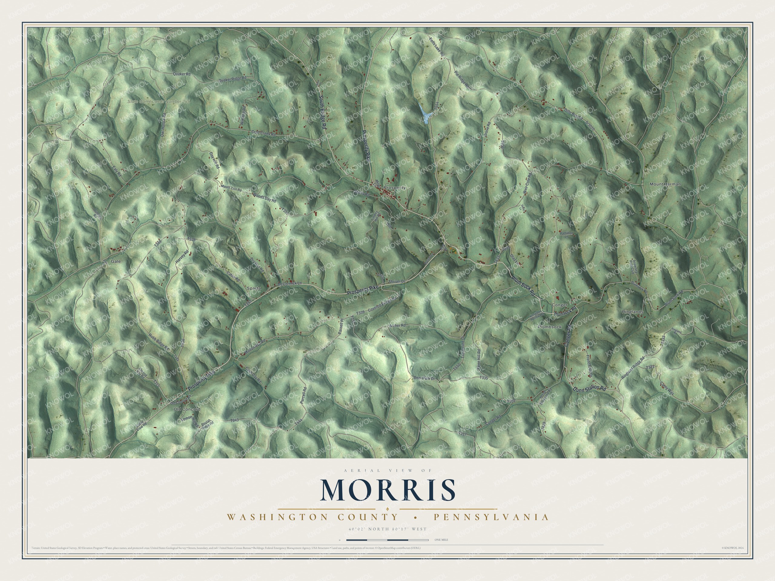 Watermarked full-map preview of Morris, Pennsylvania