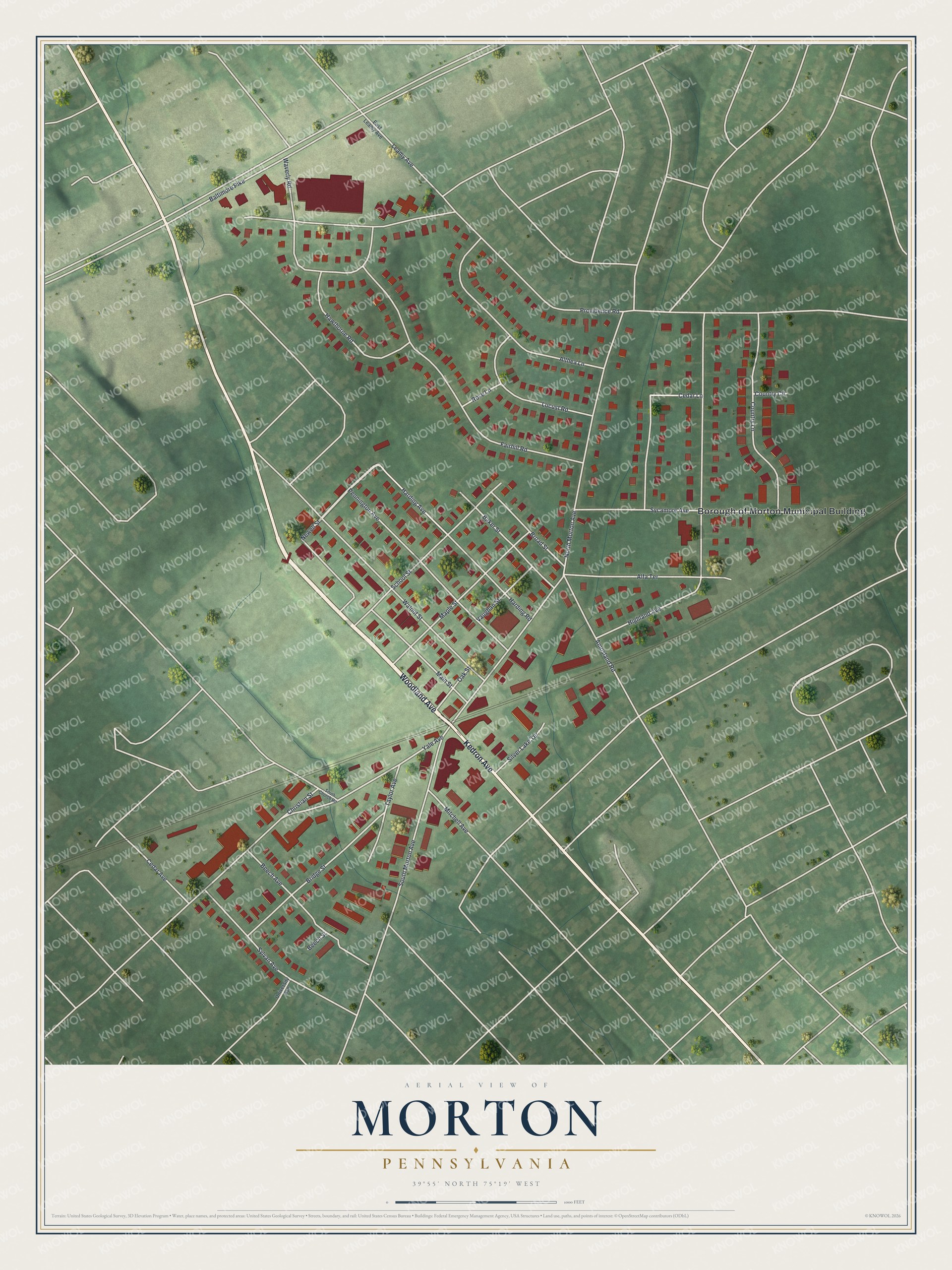 Watermarked full-map preview of Morton, Pennsylvania