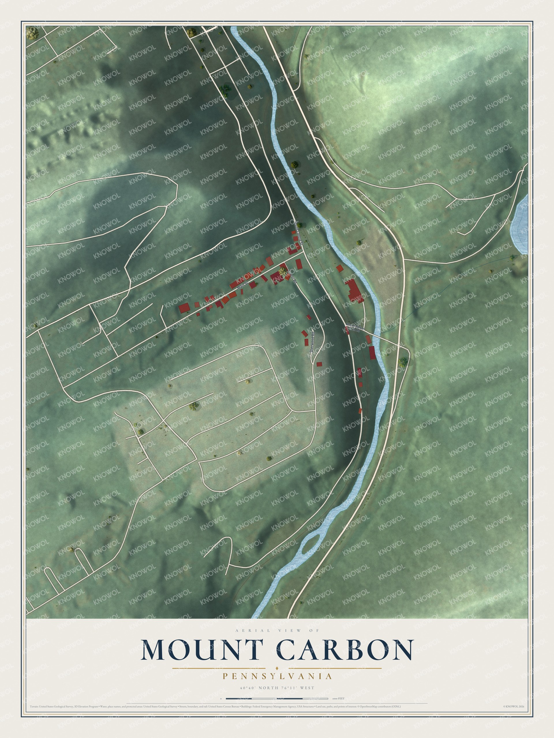 Watermarked full-map preview of Mount Carbon, Pennsylvania