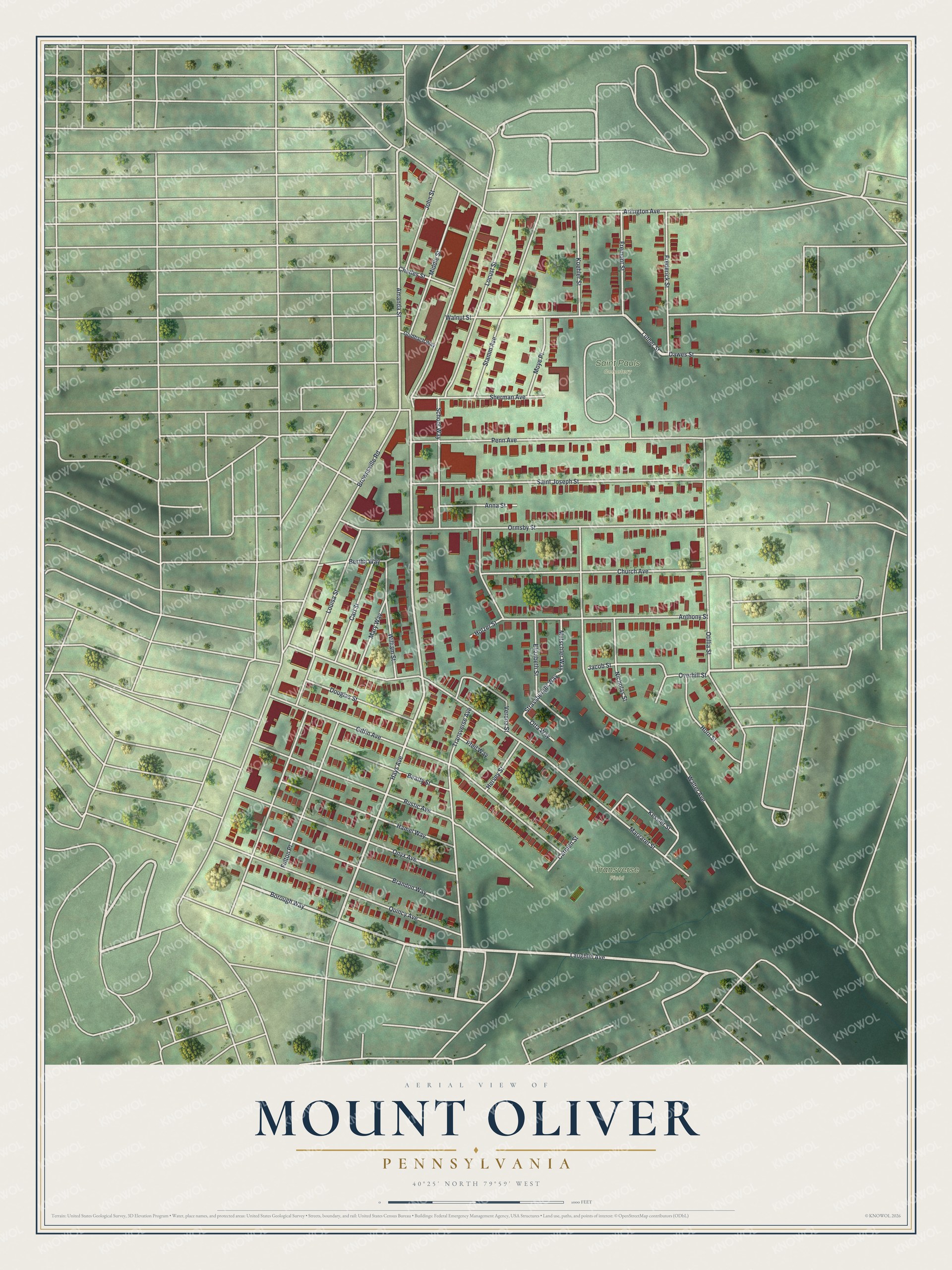Watermarked full-map preview of Mount Oliver, Pennsylvania