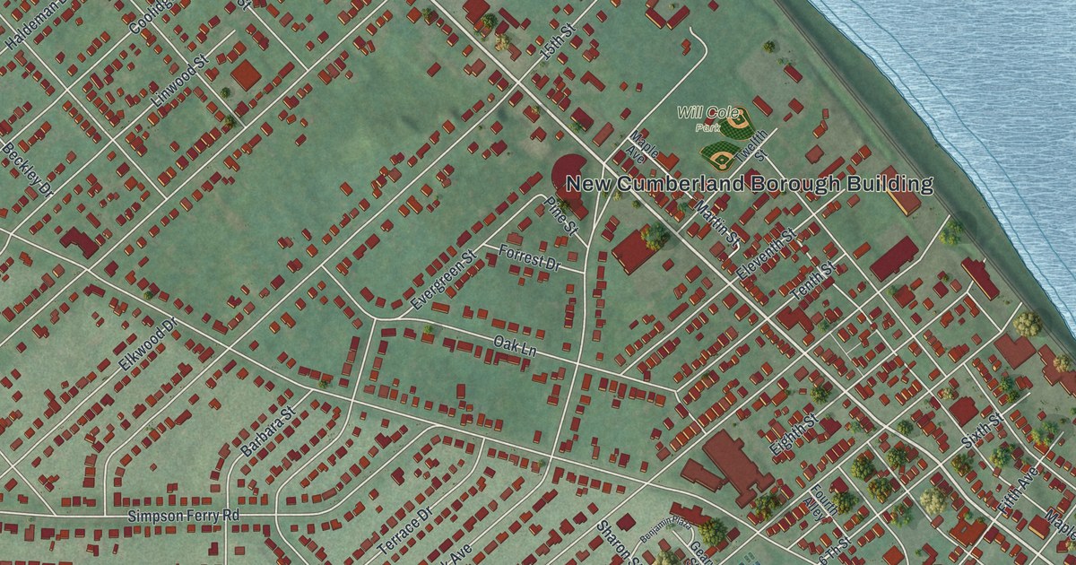 Map of New Cumberland, Pennsylvania in 2026