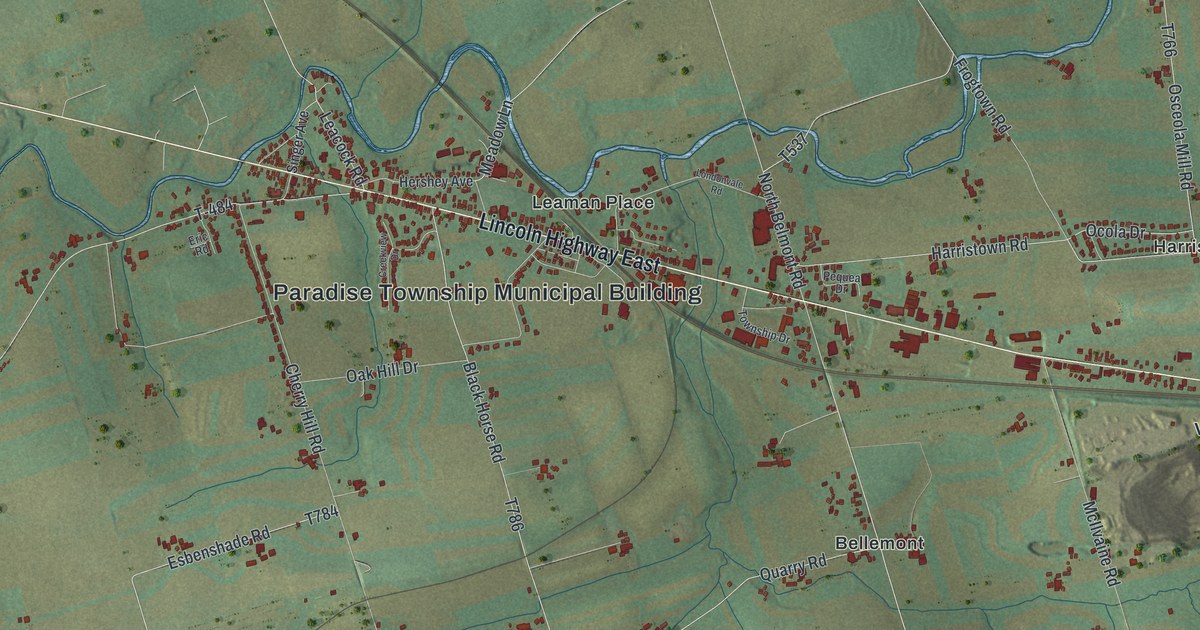 Map of Paradise, Lancaster County, Pennsylvania in 2026