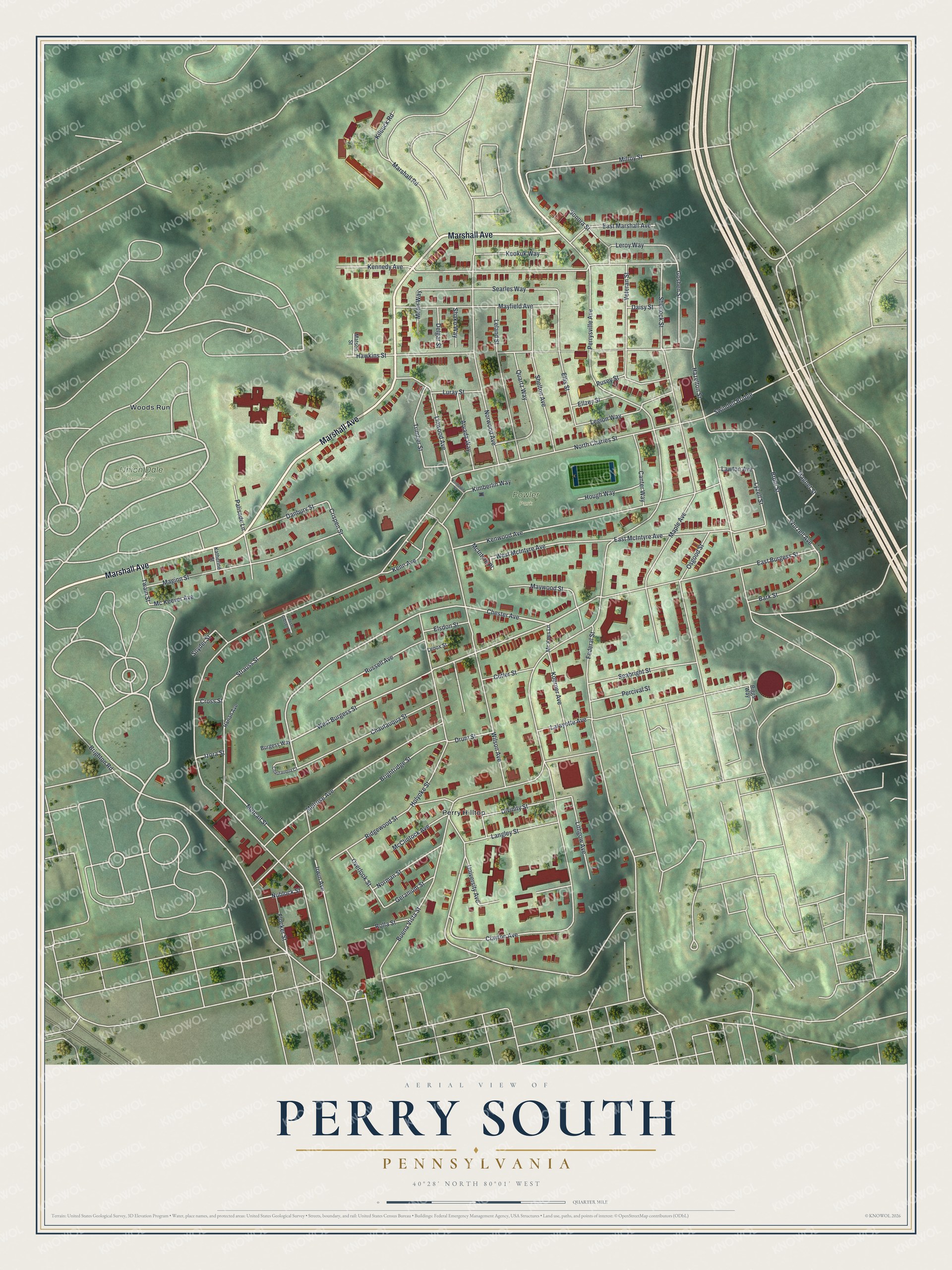 Watermarked full-map preview of Perry South, Pennsylvania