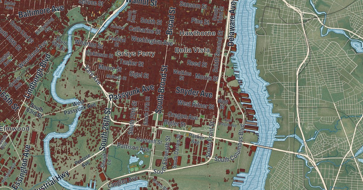 Map of Philadelphia, Pennsylvania in 2026
