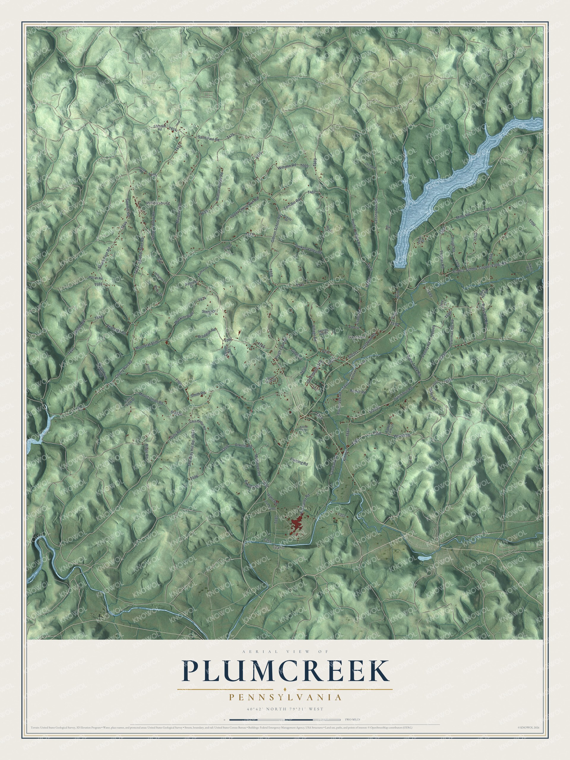 Watermarked full-map preview of Plumcreek, Pennsylvania