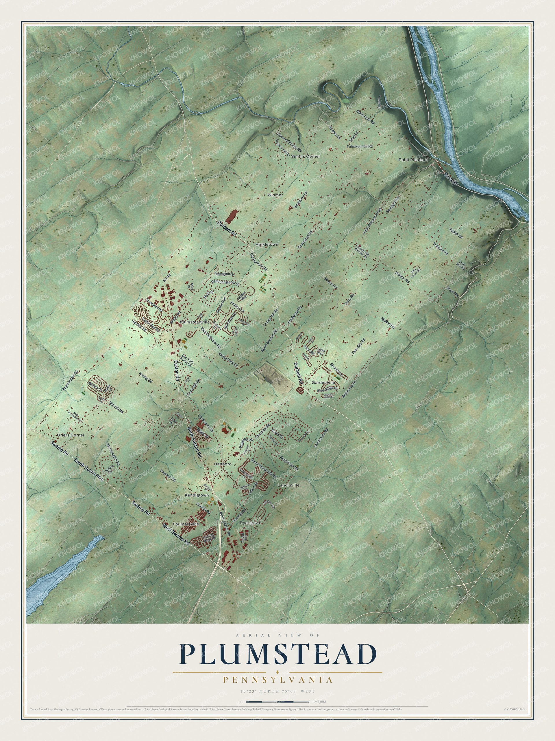 Watermarked full-map preview of Plumstead, Pennsylvania