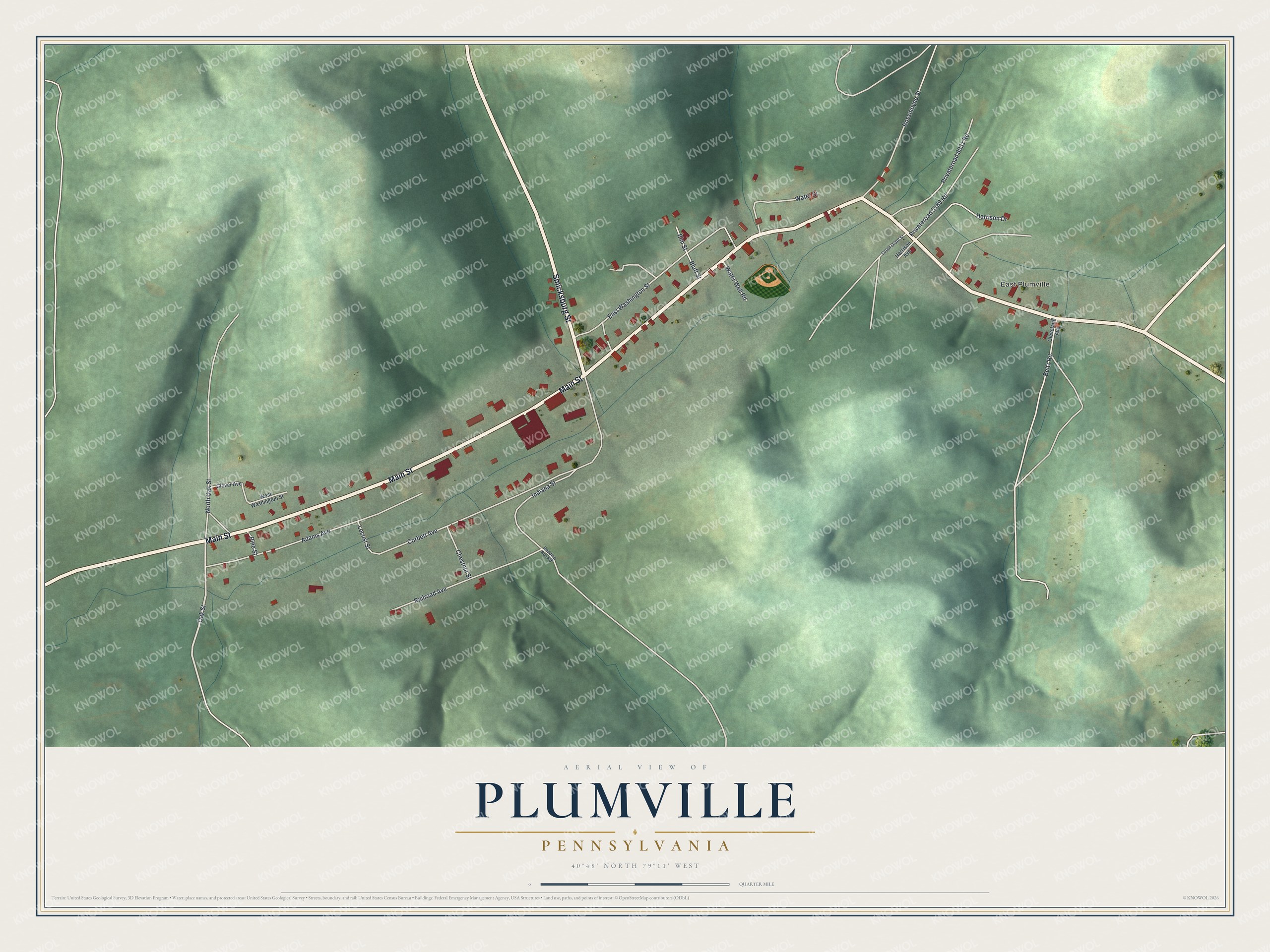 Watermarked full-map preview of Plumville, Pennsylvania