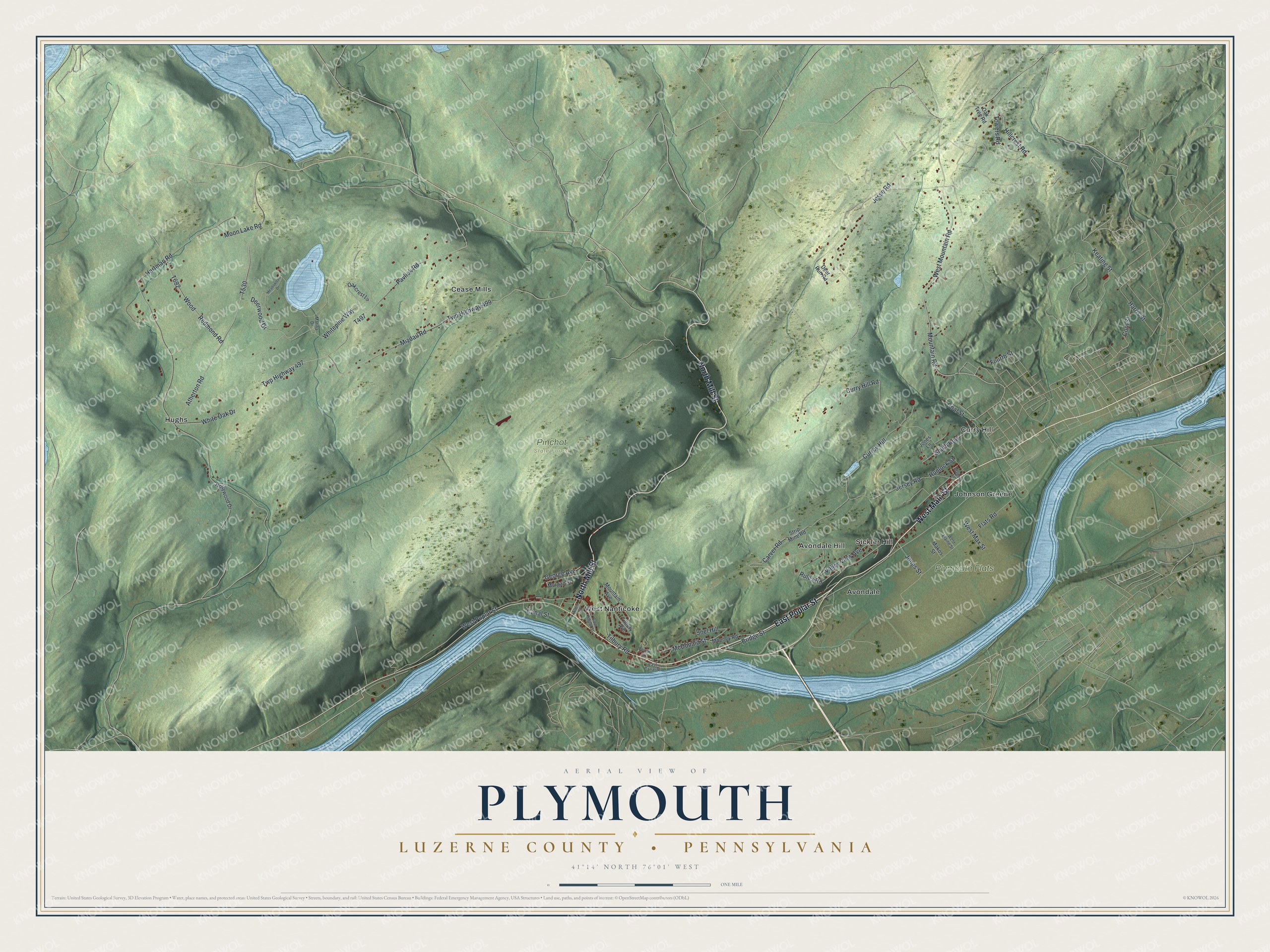 Watermarked full-map preview of Plymouth, Pennsylvania