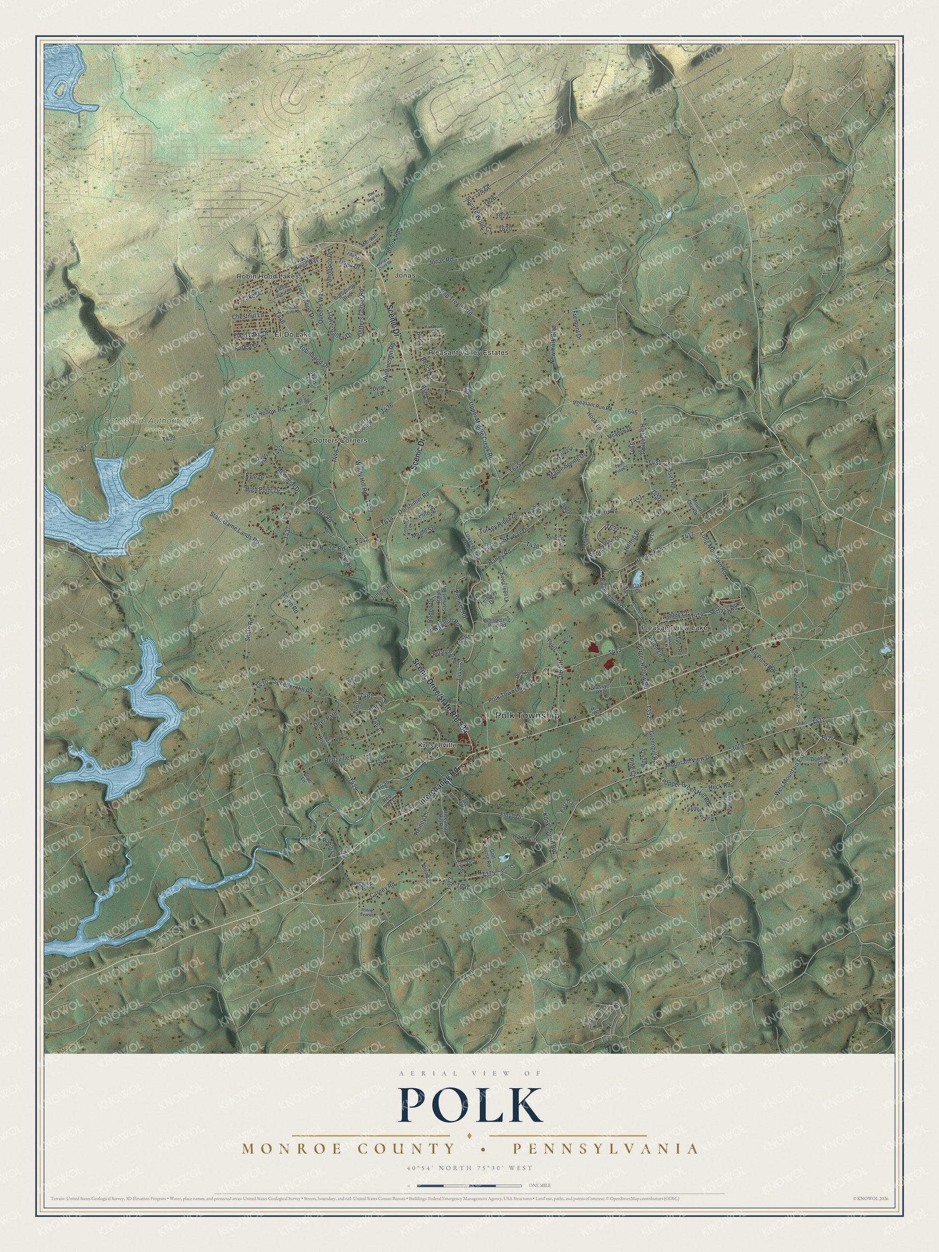 Watermarked full-map preview of Polk, Pennsylvania