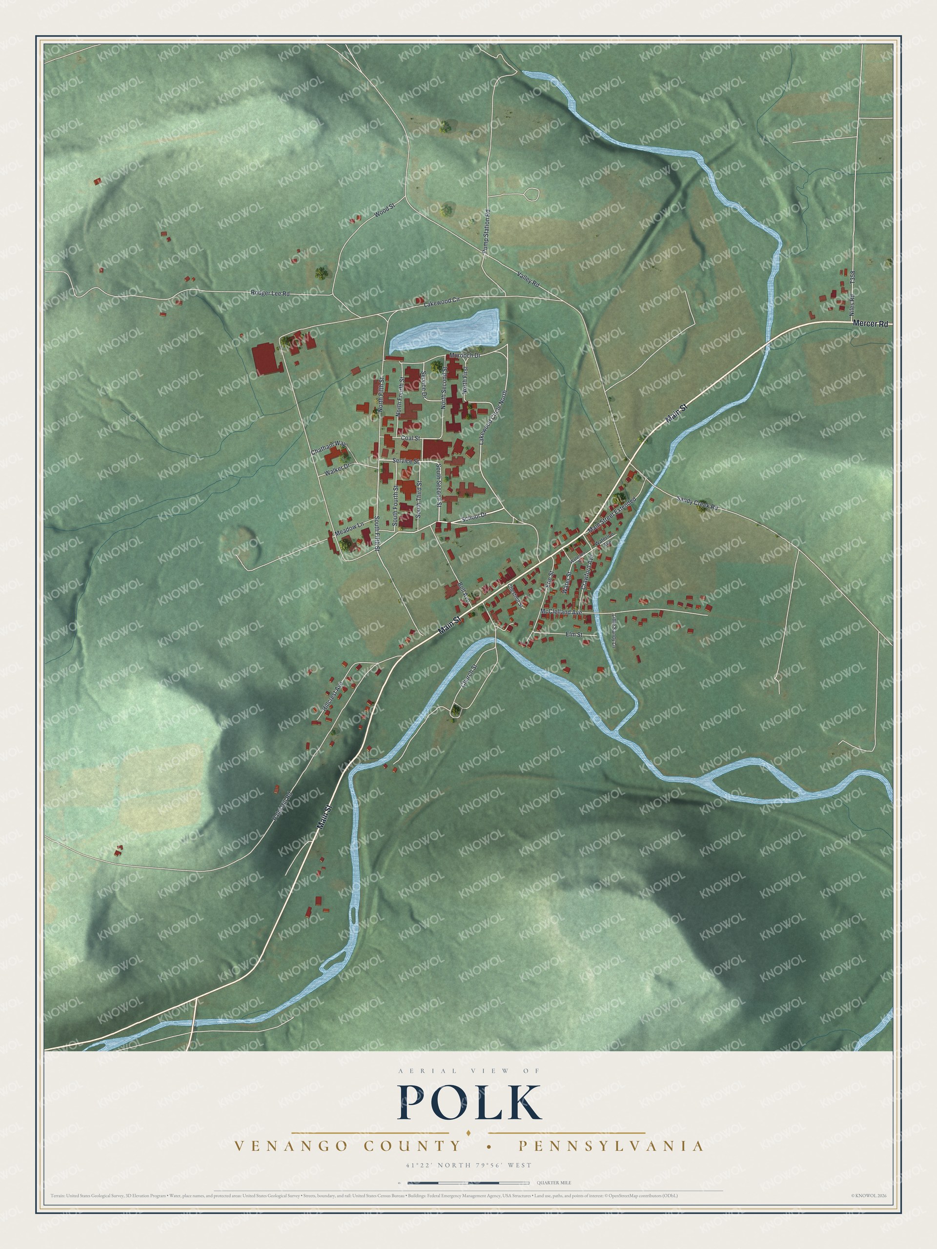 Watermarked full-map preview of Polk, Pennsylvania