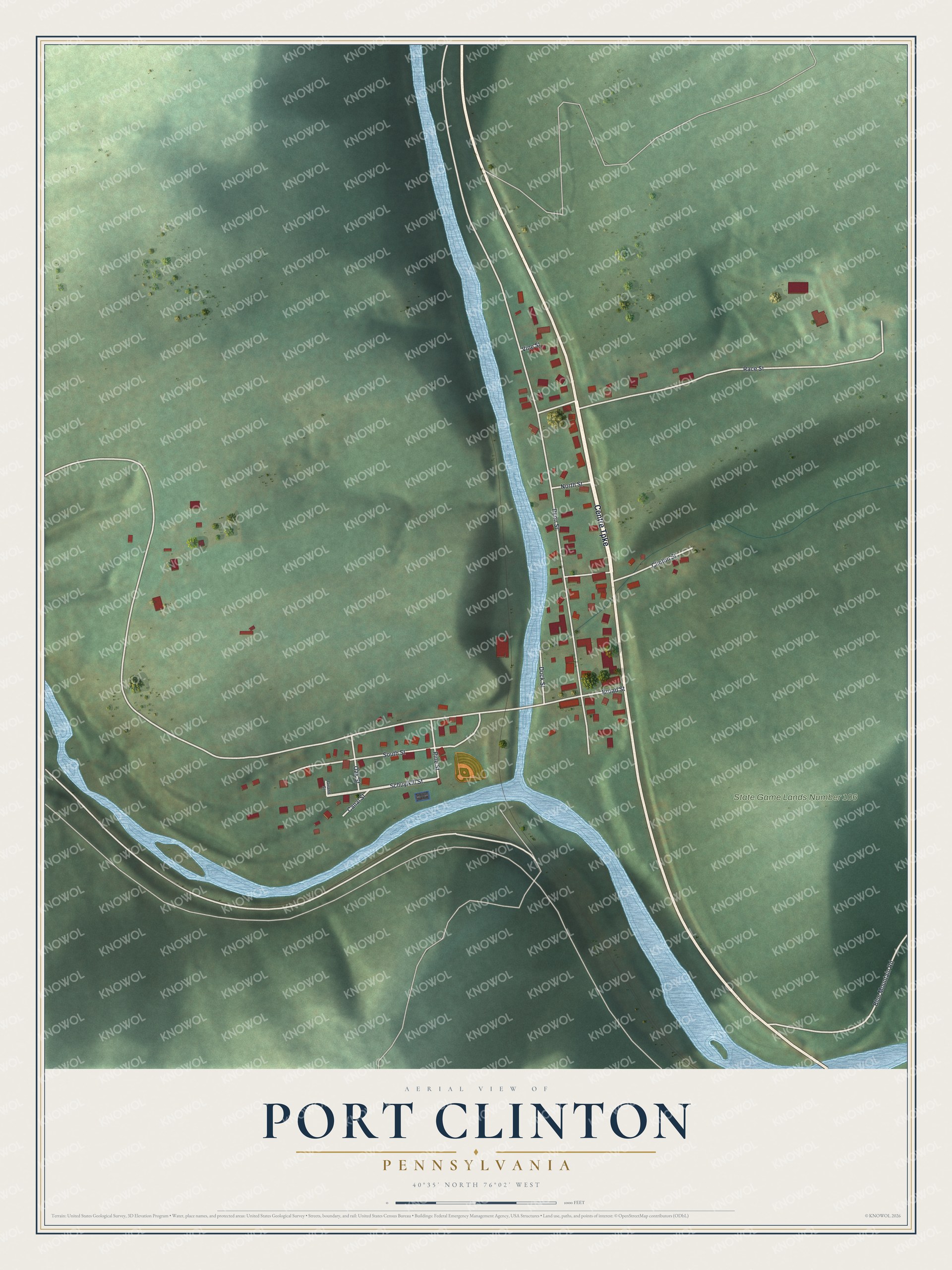 Watermarked full-map preview of Port Clinton, Pennsylvania