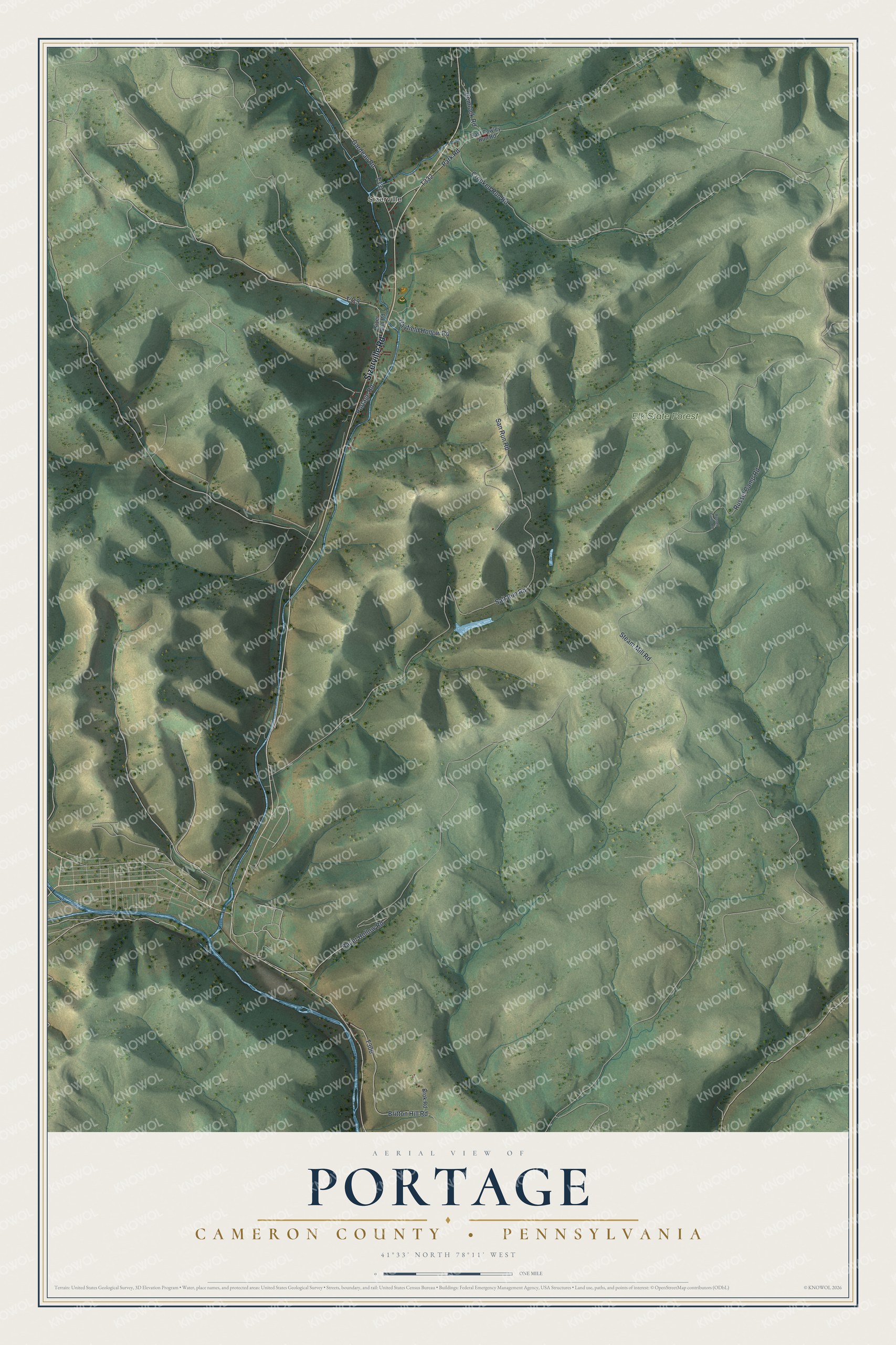 Watermarked full-map preview of Portage, Pennsylvania